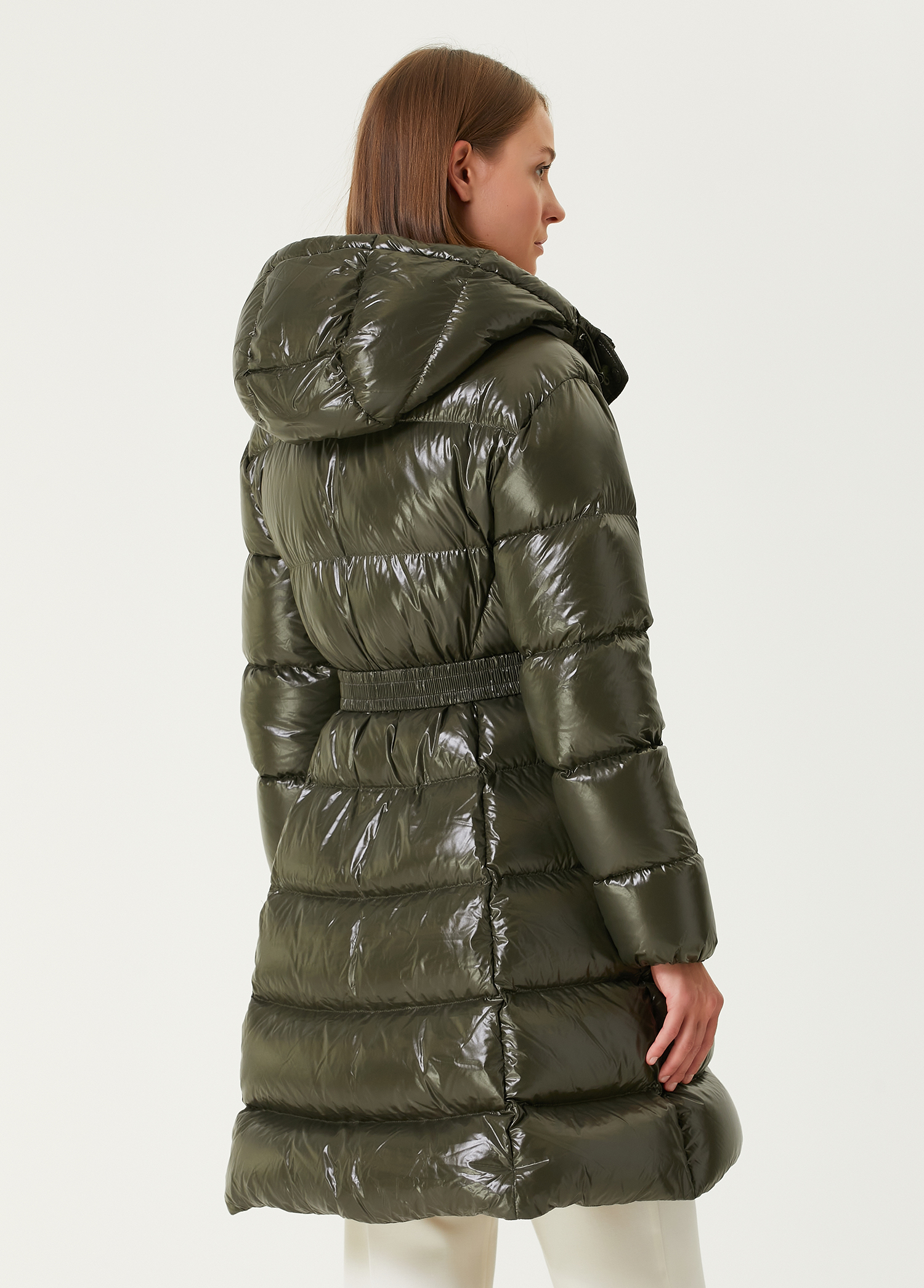 Moncler Haki Kadın Bellevue Haki Kapüşonlu Puff Mont 1517825 | Beymen