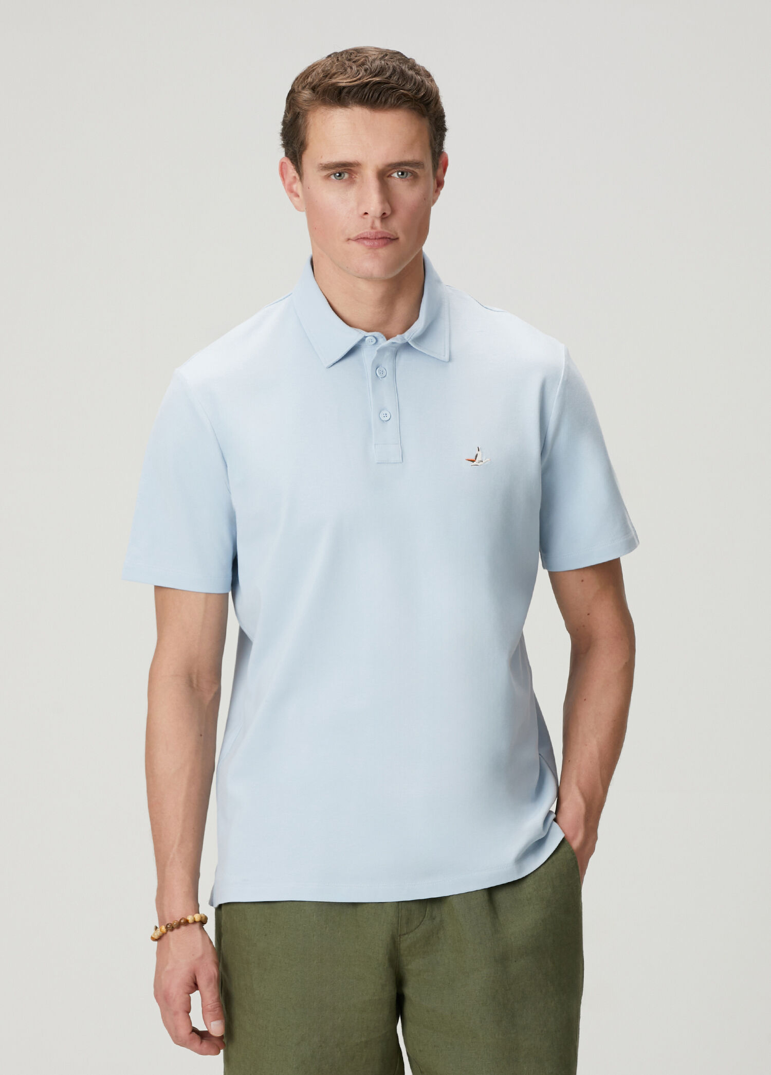 Comfort Fit Açık Mavi Polo T-shirt