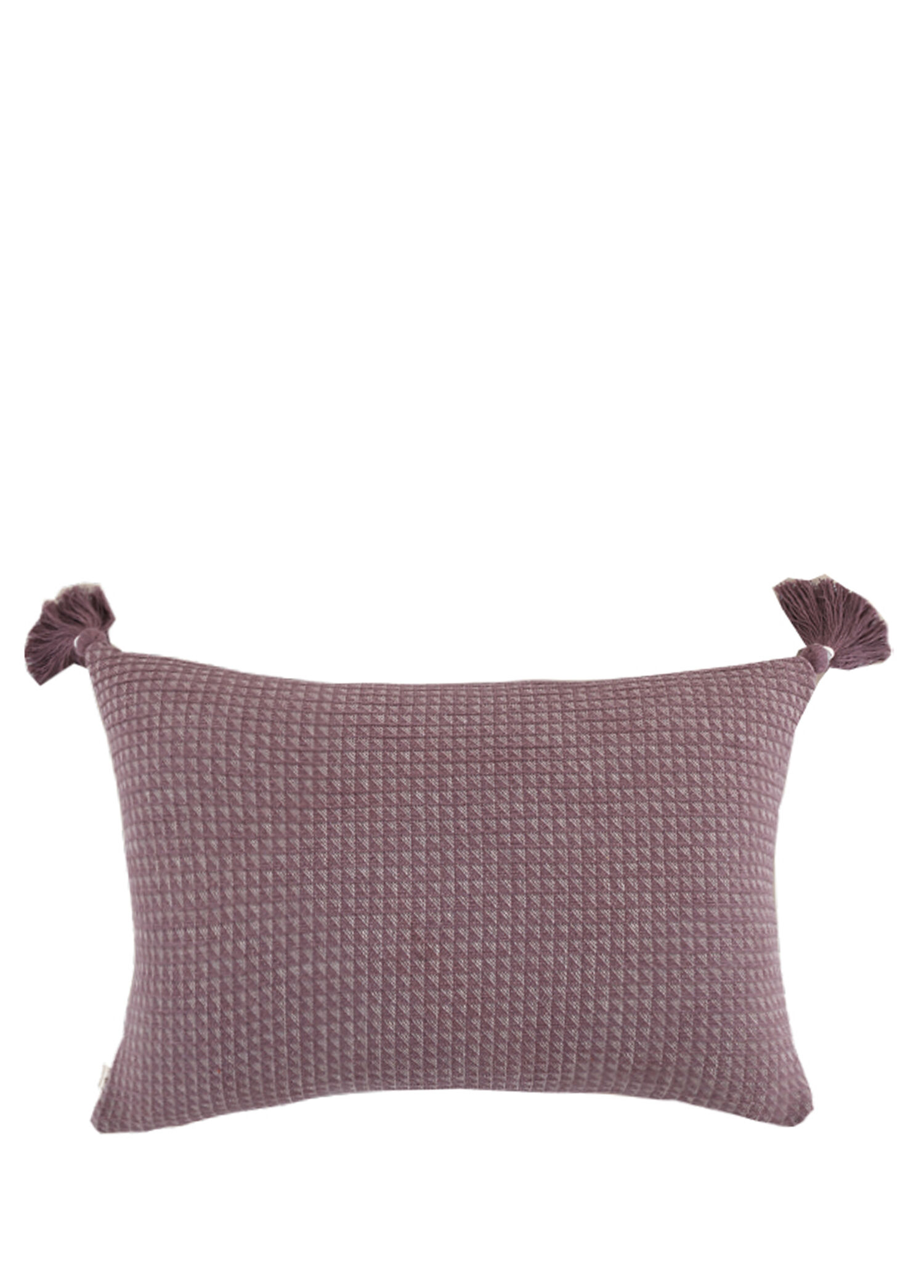 King Puslu Mürdüm Püskül Detaylı Yastık Kılıfı 30x50 cm