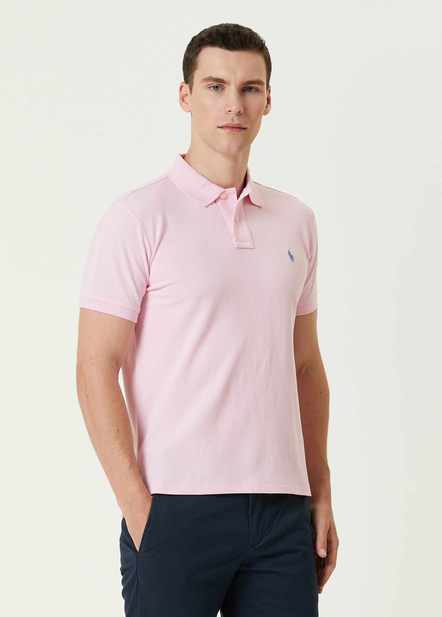 Pembe Polo Yaka T-shirt