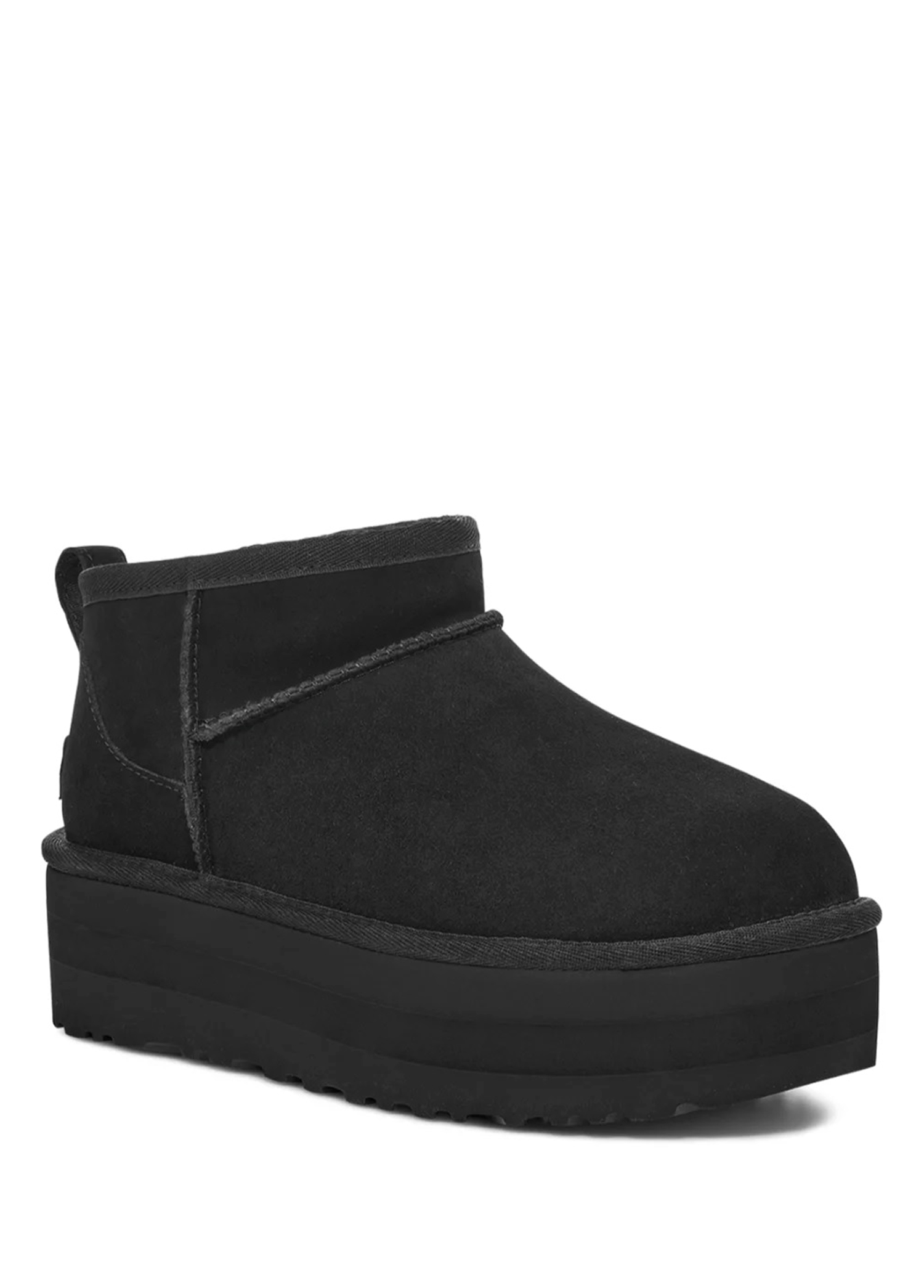 Ugg - Classic Ultra Mini Platform Siyah Kadın Deri Bot - Siyah