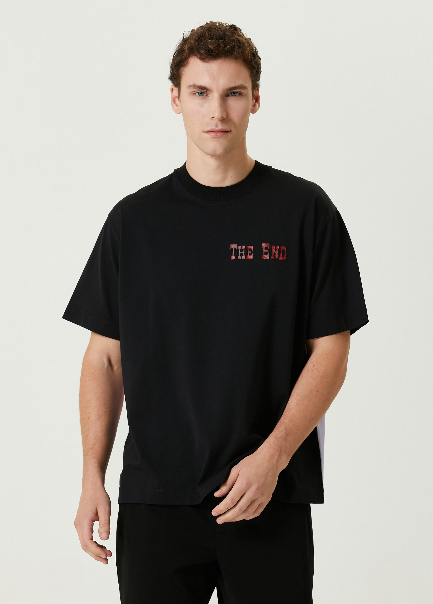 Siyah Monogramlı T-shirt