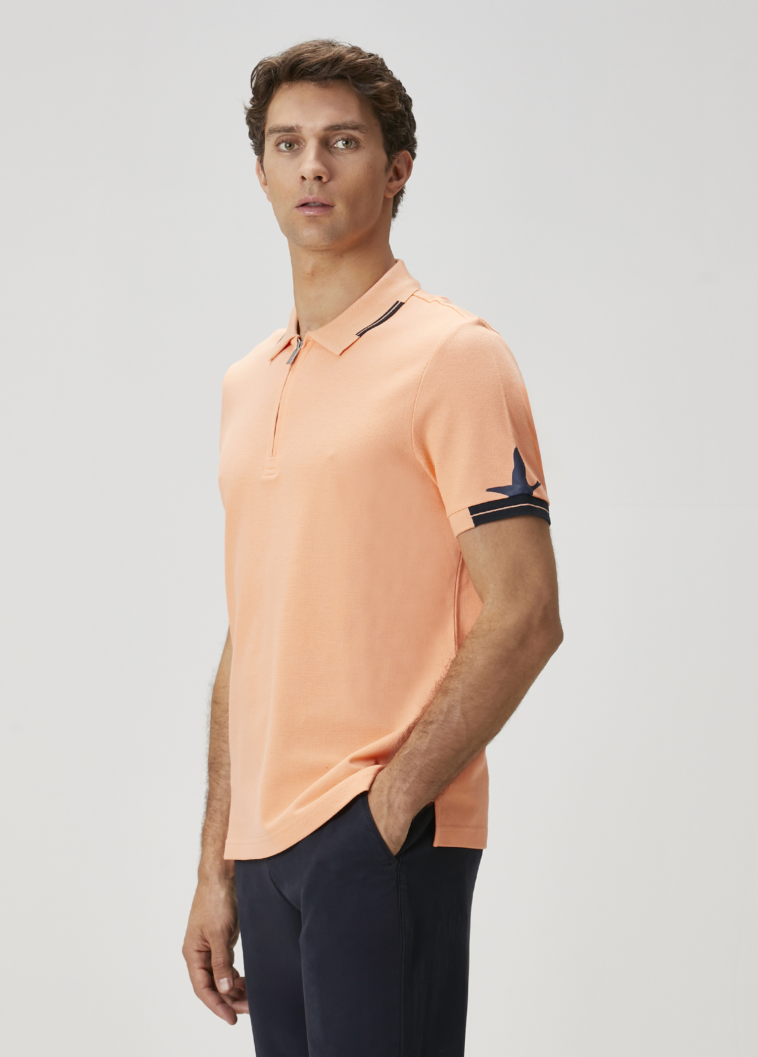 Kayısı Polo Yaka Logo Baskılı T-shirt_4