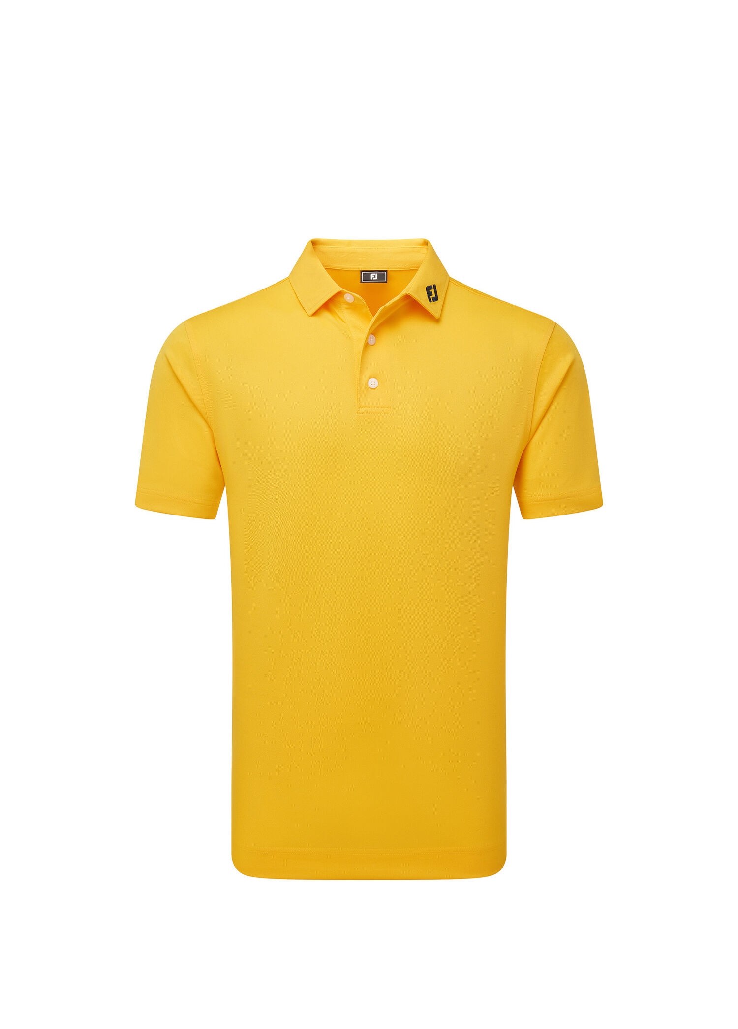 Stretch Pique Solid Taxi Sarı Kısa Kollu Erkek Golf T-Shirt