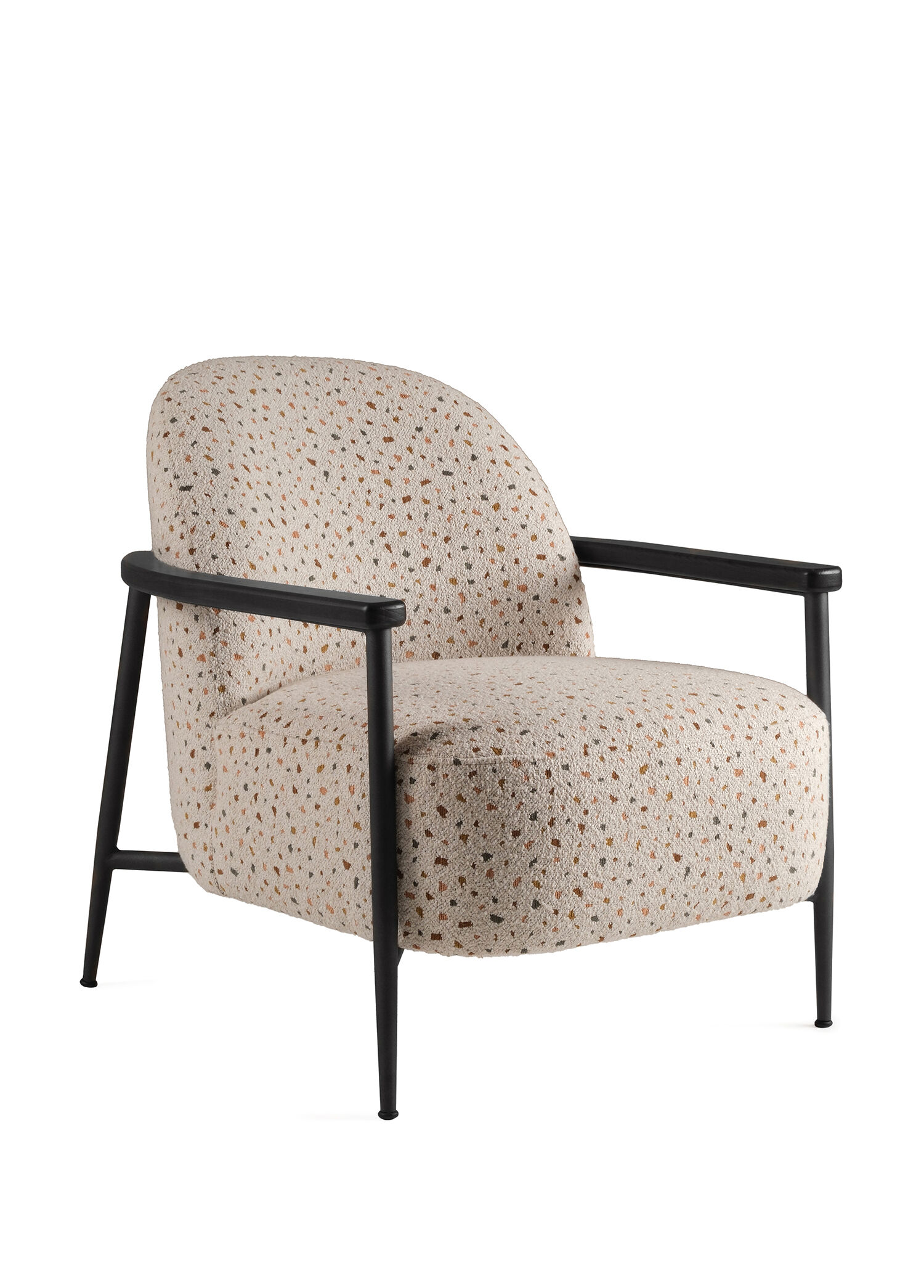 Meder Siyah Terrazzo Desenli Metal Berjer