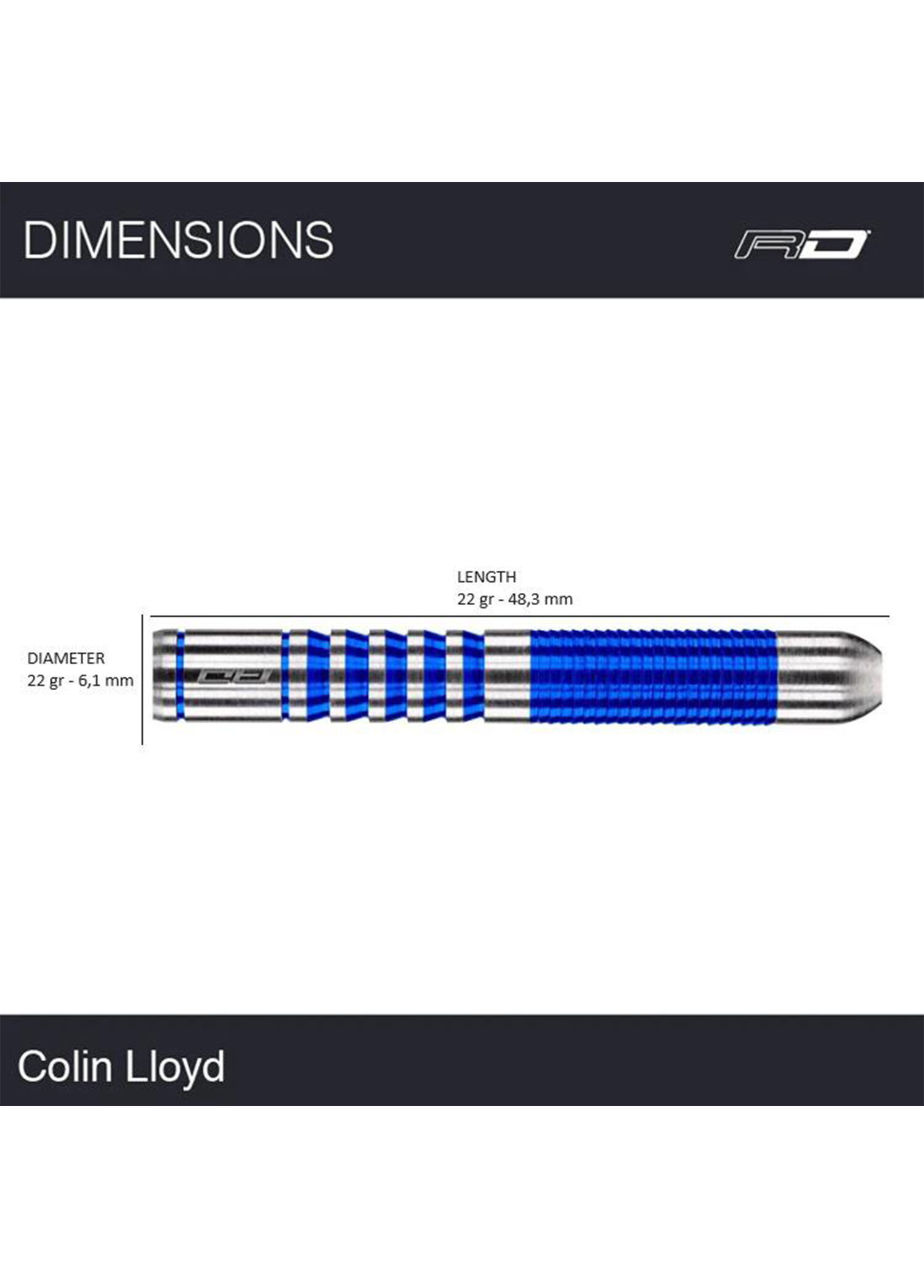 Red Dragon - Colin Lloyd % 90 Tungsten Çelik Uçlu Dart Oku - Mavi
