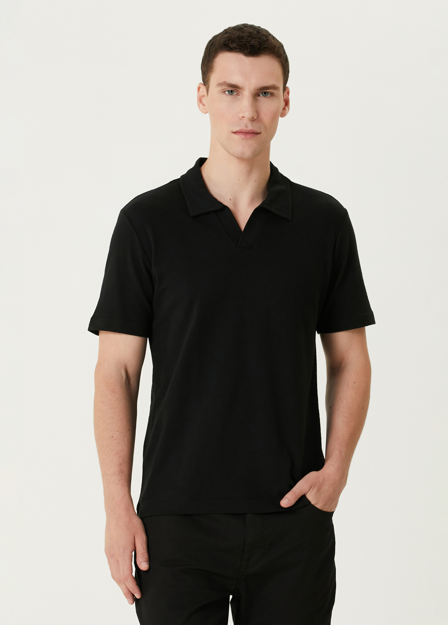 Siyah Polo Yaka T-shirt