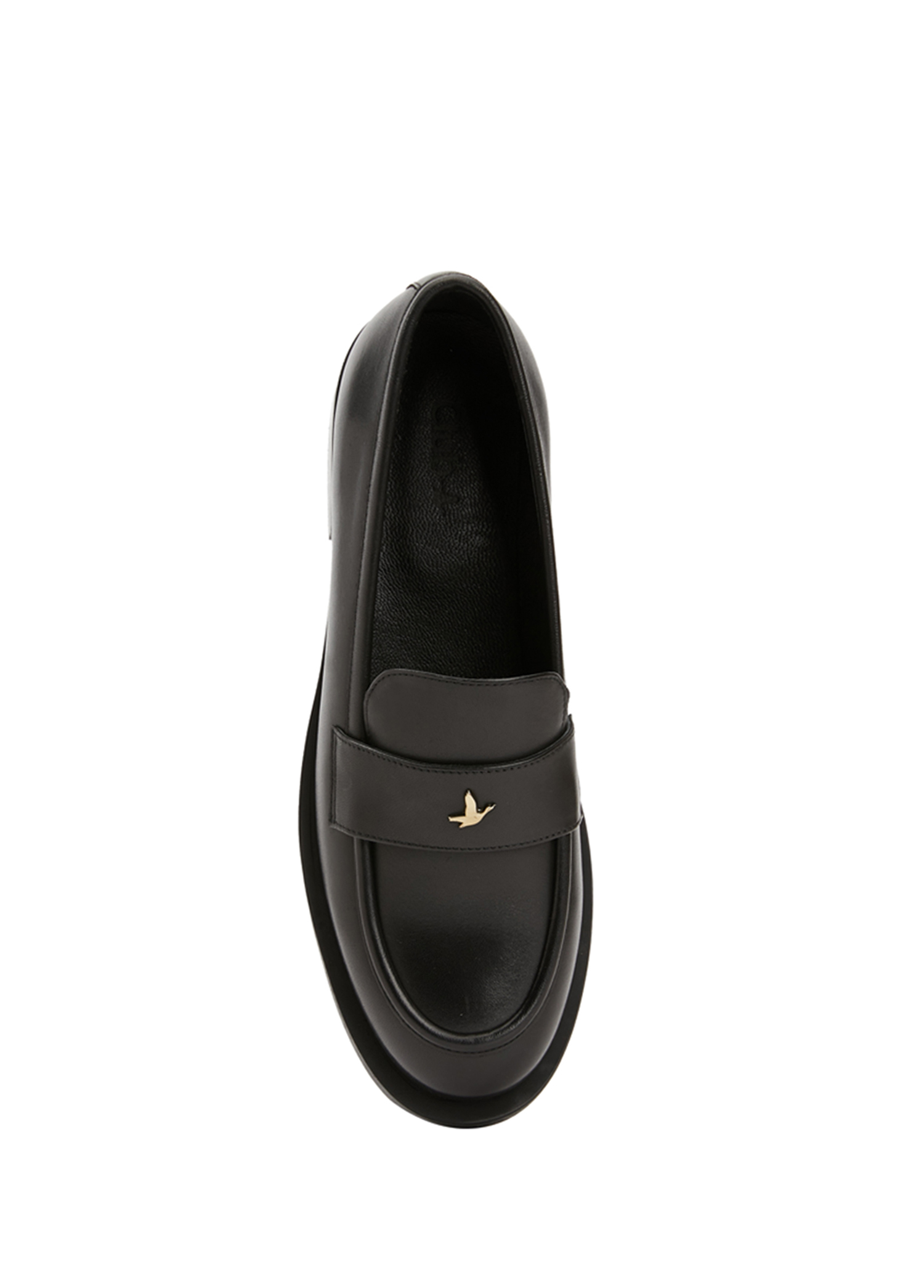 Siyah Kadın Deri Loafer_8