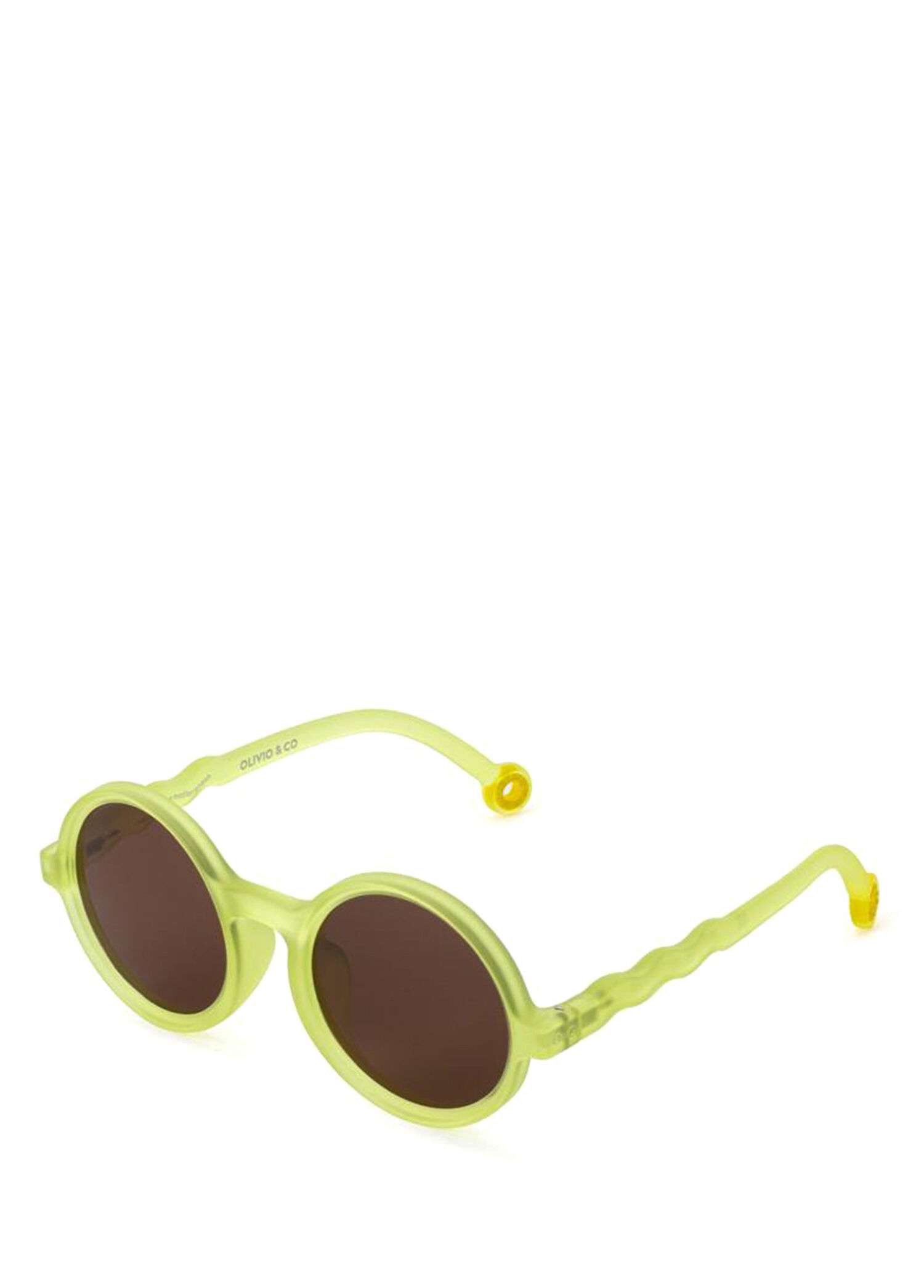 Classic Round Lime Green 3-7 Yaş Unisex Çocuk Güneş Gözlüğü