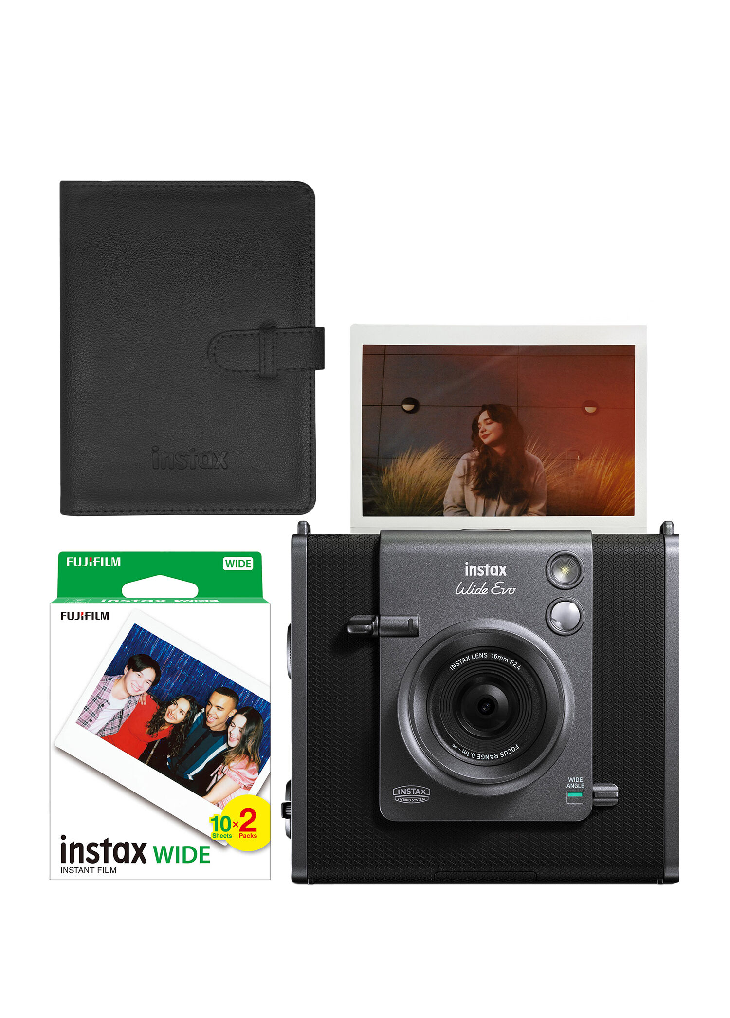 Instax Wide Evo Anında Baskı Hybrid Fotoğraf Makinesi 20'li Film ve Wide Albüm Hediye Seti