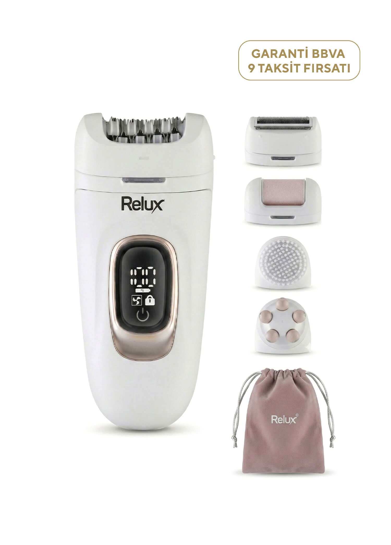 Relux - REP9548G 5in1 Islak ve Kuru Epilatör - Pembe Altın