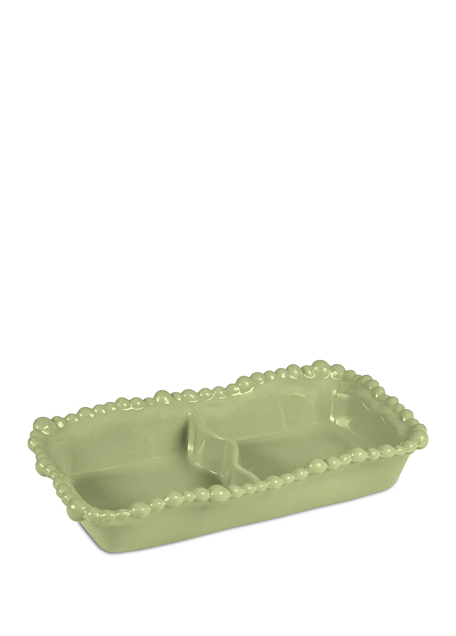 Baci Milano - Joke Table Kitchen Yeşil Melamin 2 Bölmeli Tabak  - Yeşil