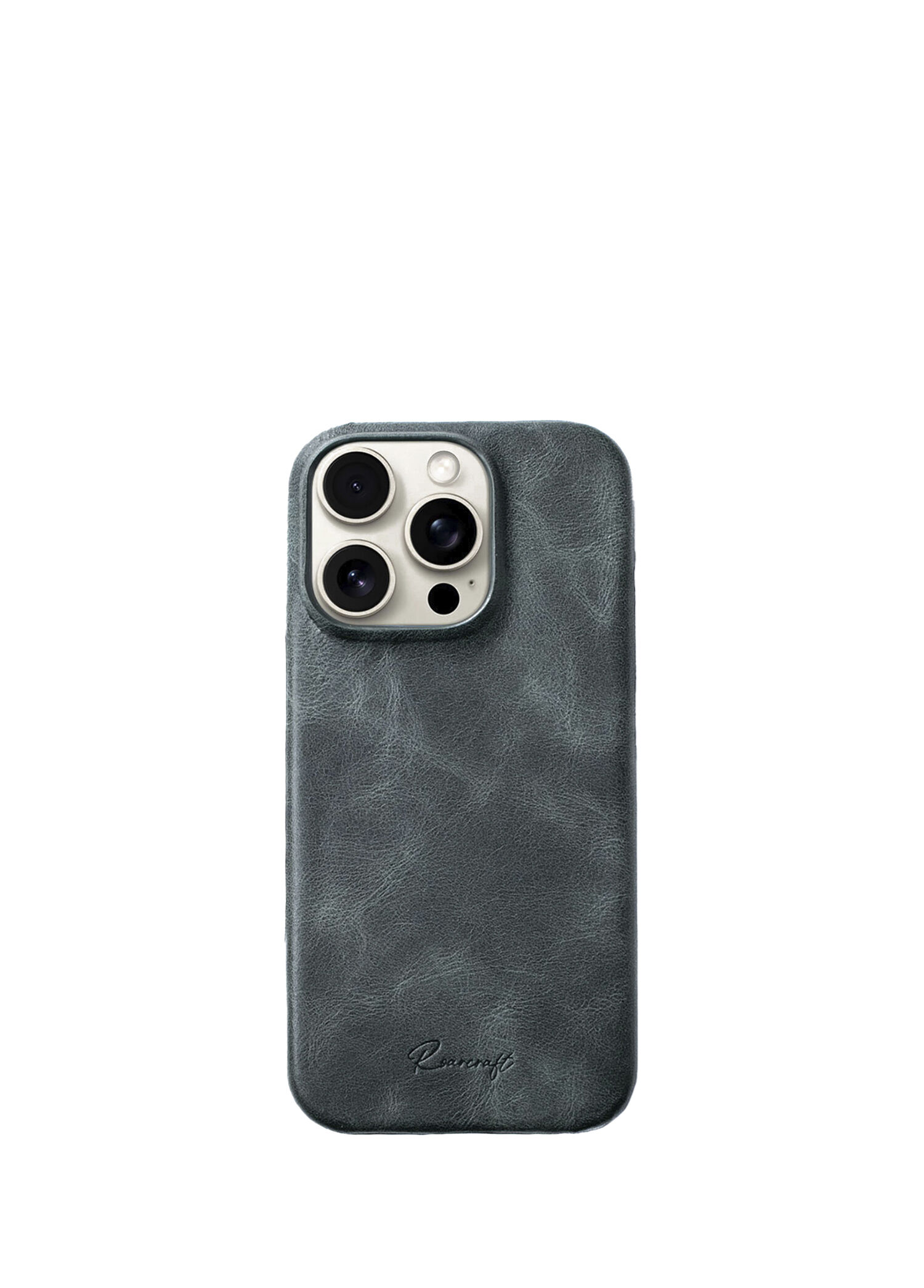 Roarcraft - iPhone 16 Logo Detaylı Zümrüt Yeşili Deri Telefon Kılıfı - Zümrüt Yeşil