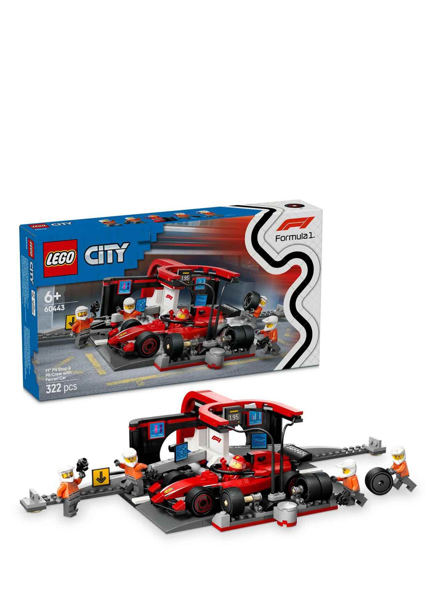 LEGO - City Ferrari Arabalı F1 Pit Stop ve Pit Ekibi 322 Parça 6+