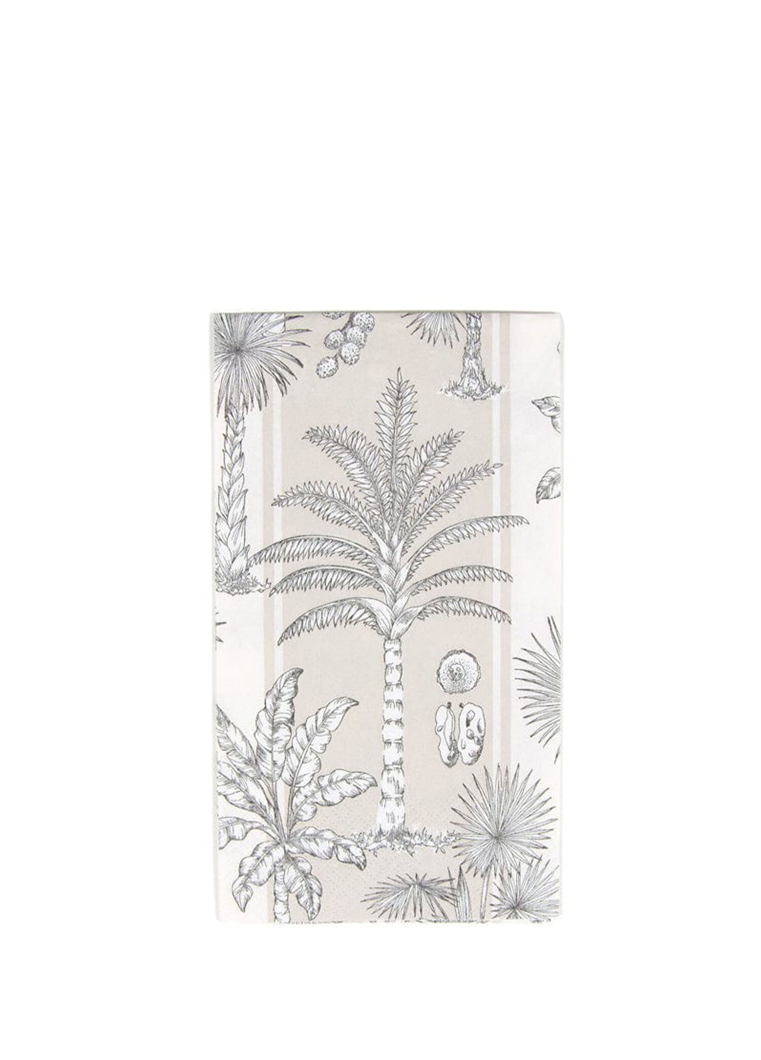 Southern Palms Flax & White Guest Towel Desenli 15'li Servis Peçetesi Seti
