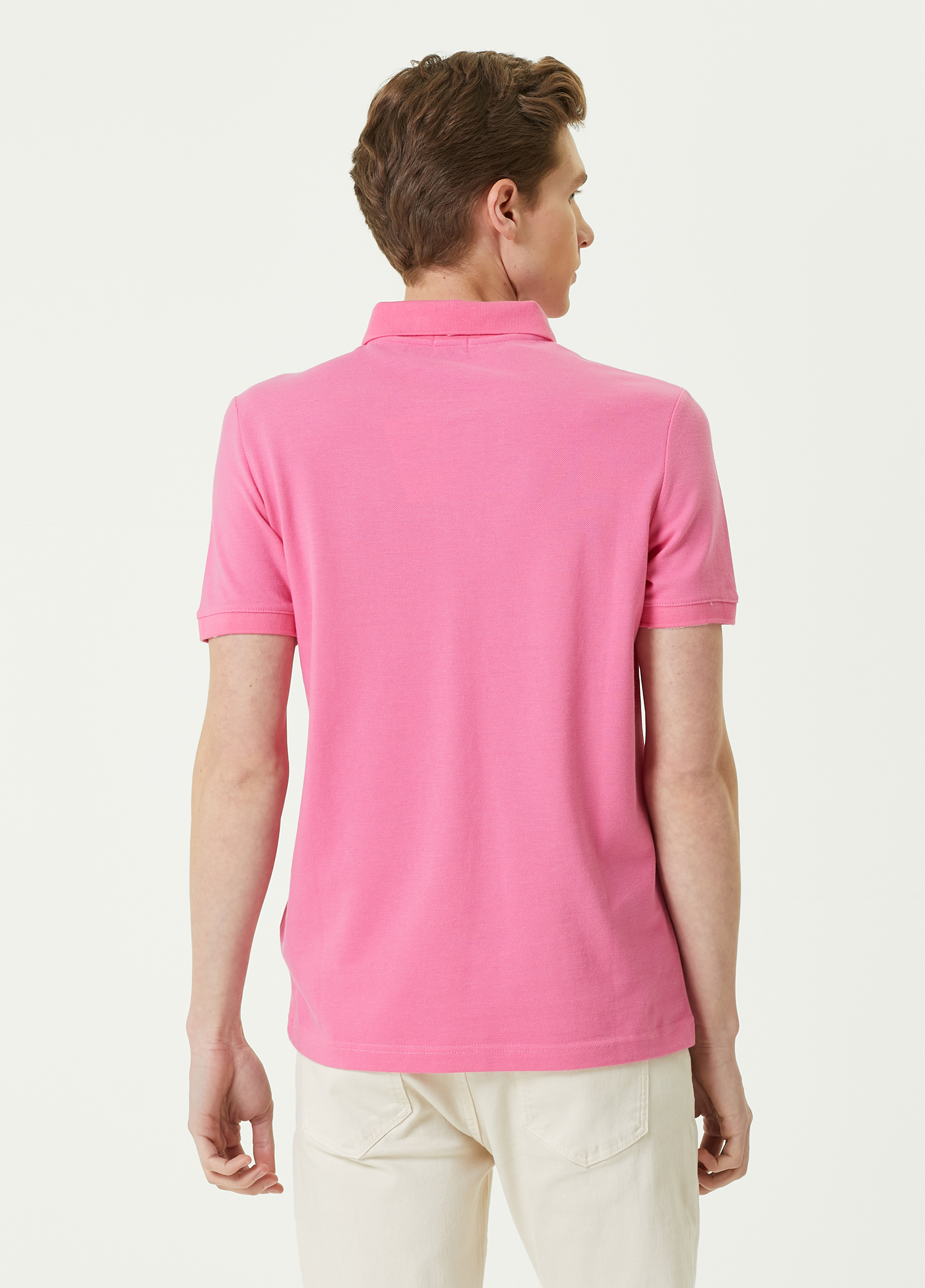 Comfort Fit Pembe Polo Yaka T-shirt_3