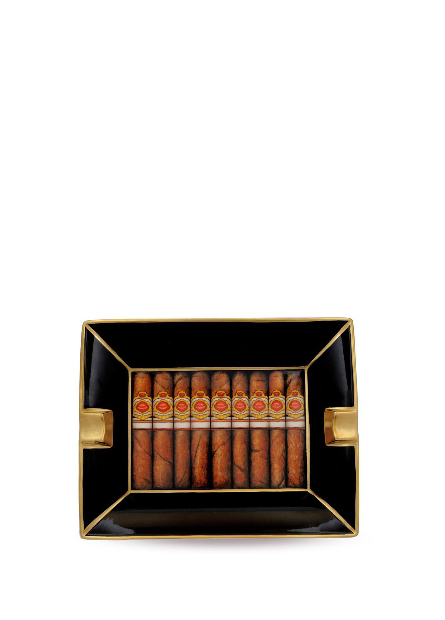 Cigars Siyah Porselen Kül Tablası