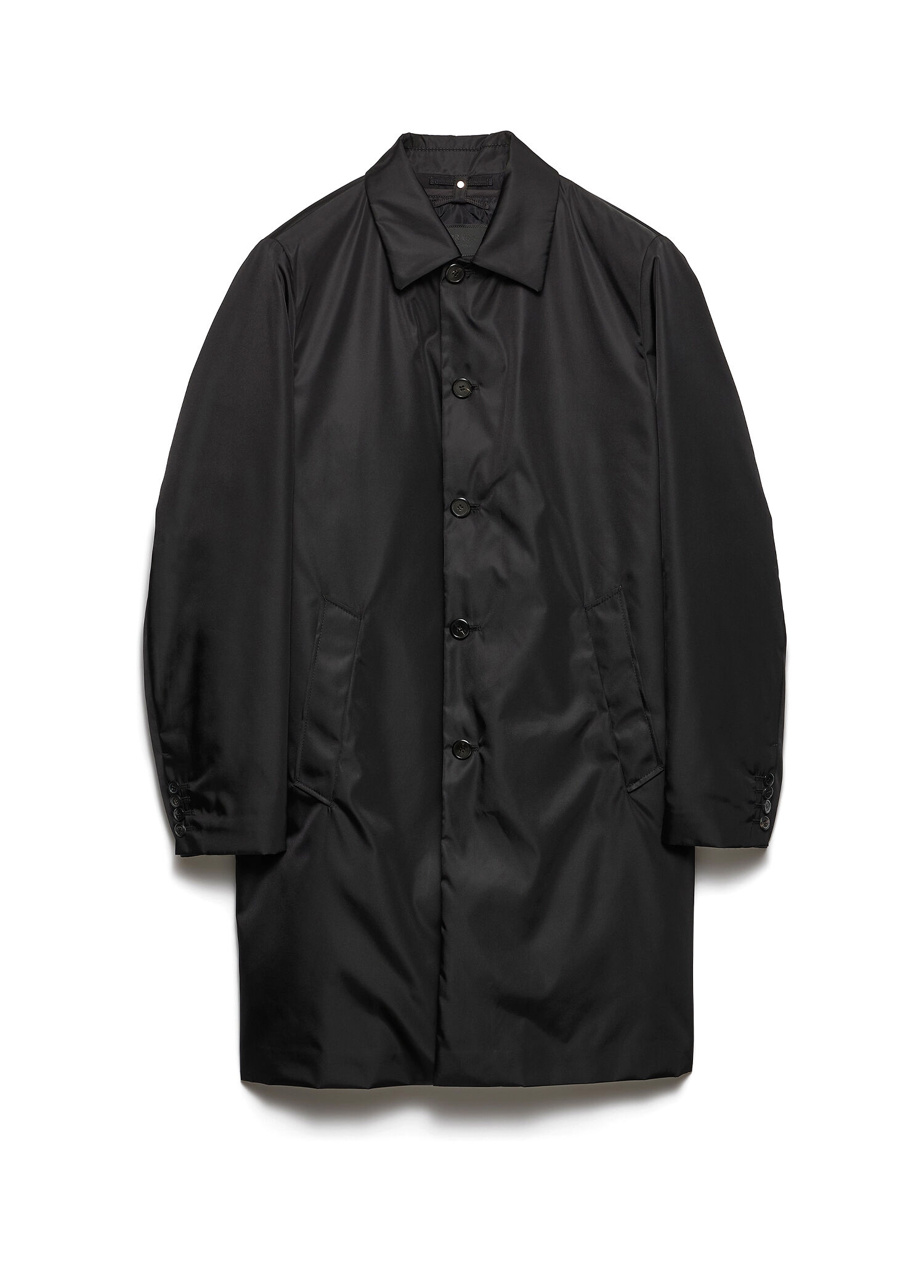 Siyah Re-Nylon Erkek Palto