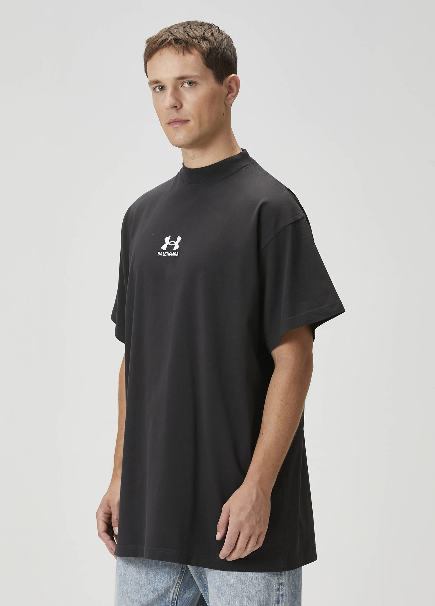 Black Balenciaga Black Men X Under Armour Black Oversized T