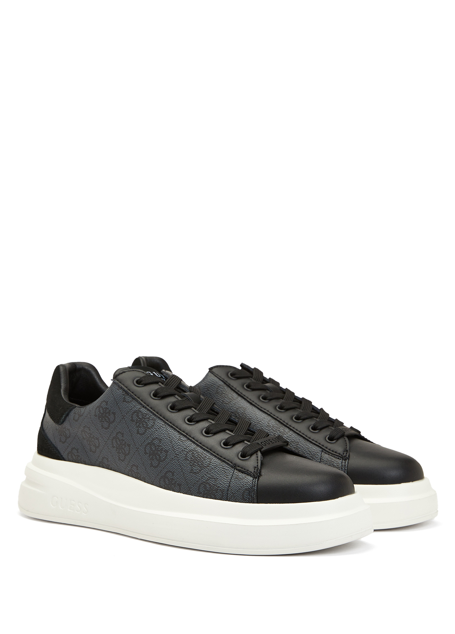Elba Black Logo Patterned Men's Sneakers