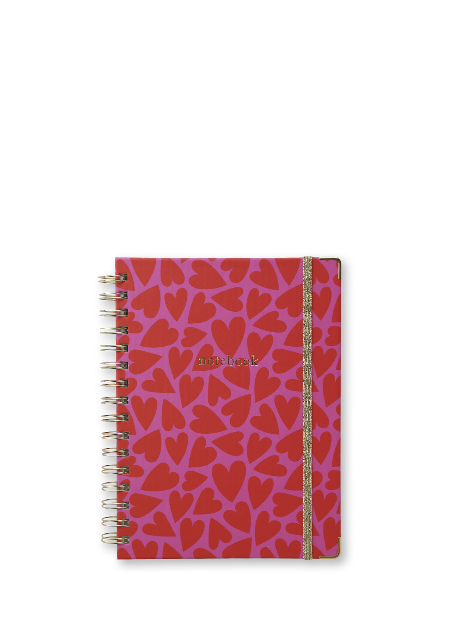 Pink&Red Hearts Spiralli Notebook Defter
