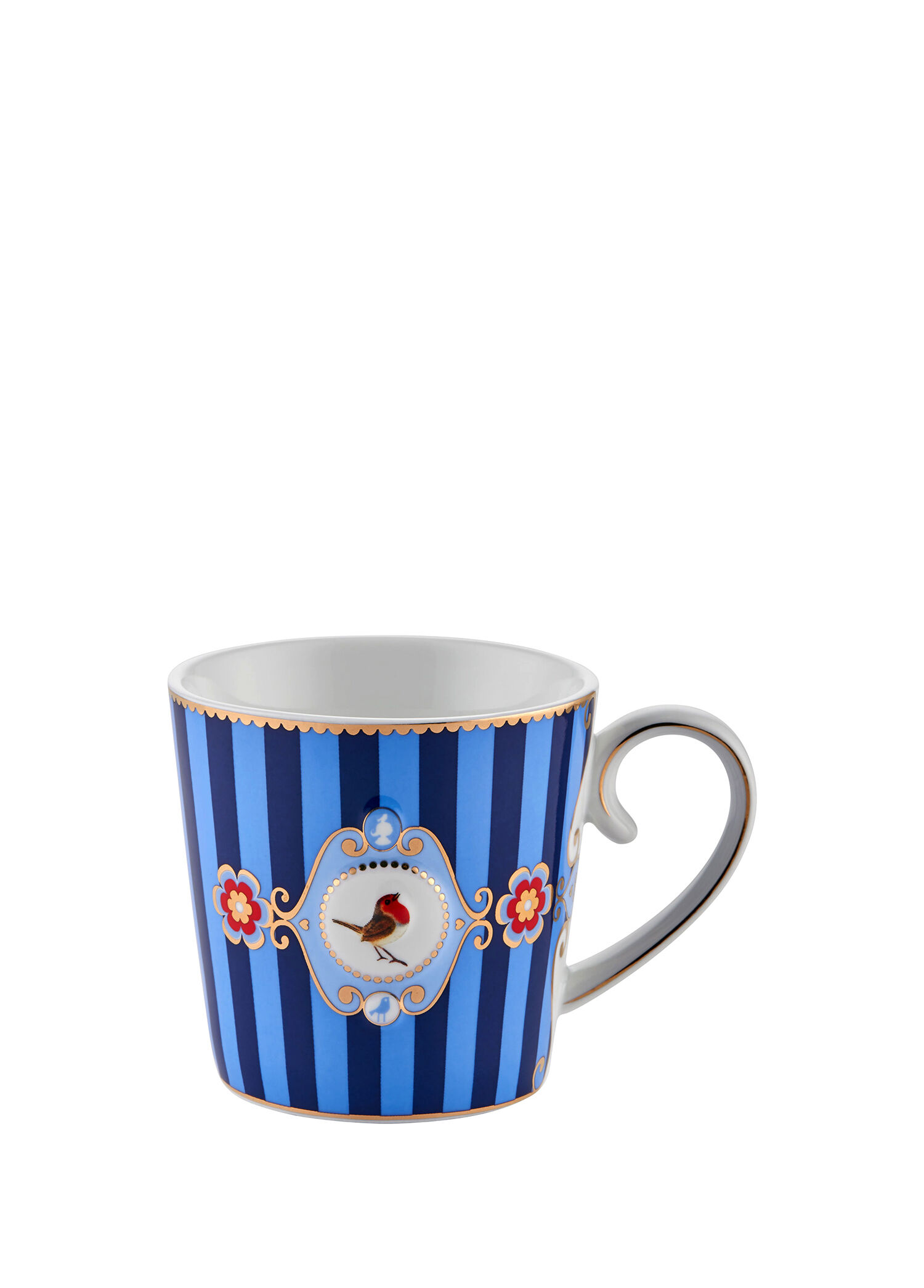 P Pip Studio Love Birds Mavi Cizgili Porselen Kupa 250 Ml