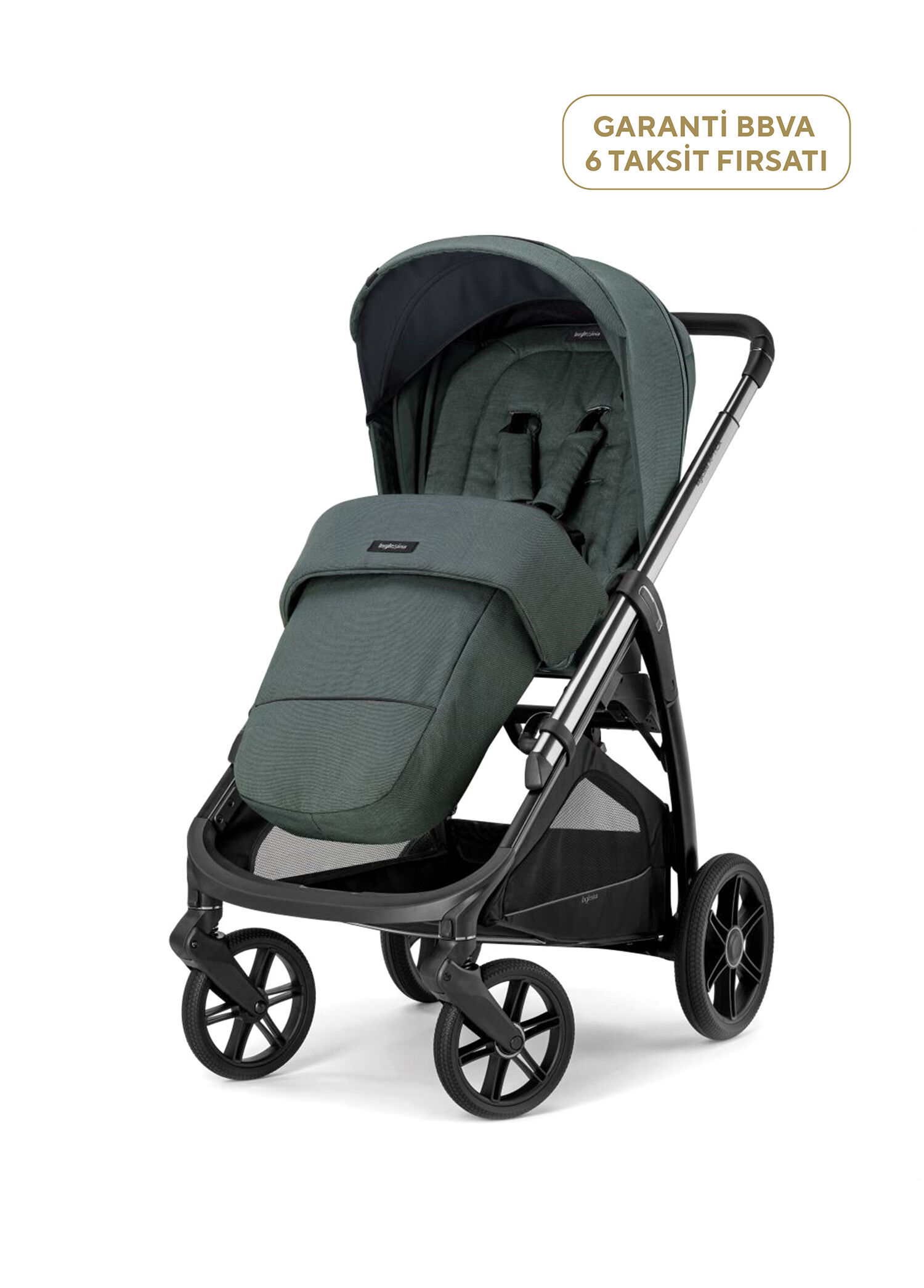 Aptica Glam Emerald Green Tek Elle Kapanabilen Çift Yönlü Bebek Arabası
