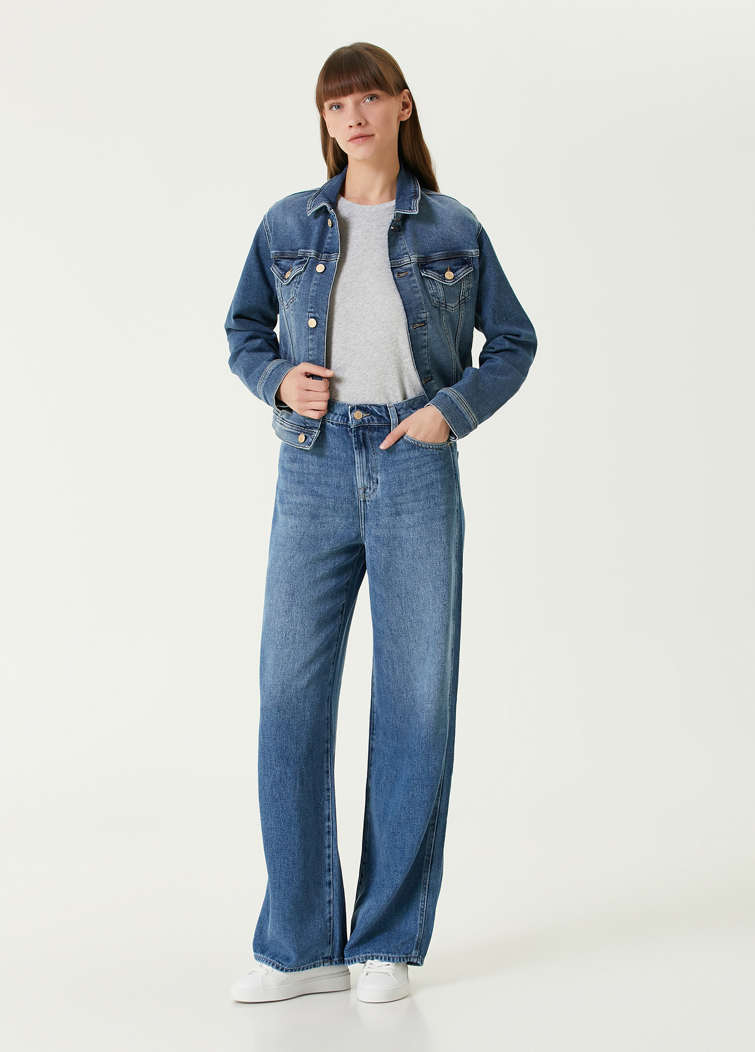 Scout Wide Leg Mavi Jean Pantolon