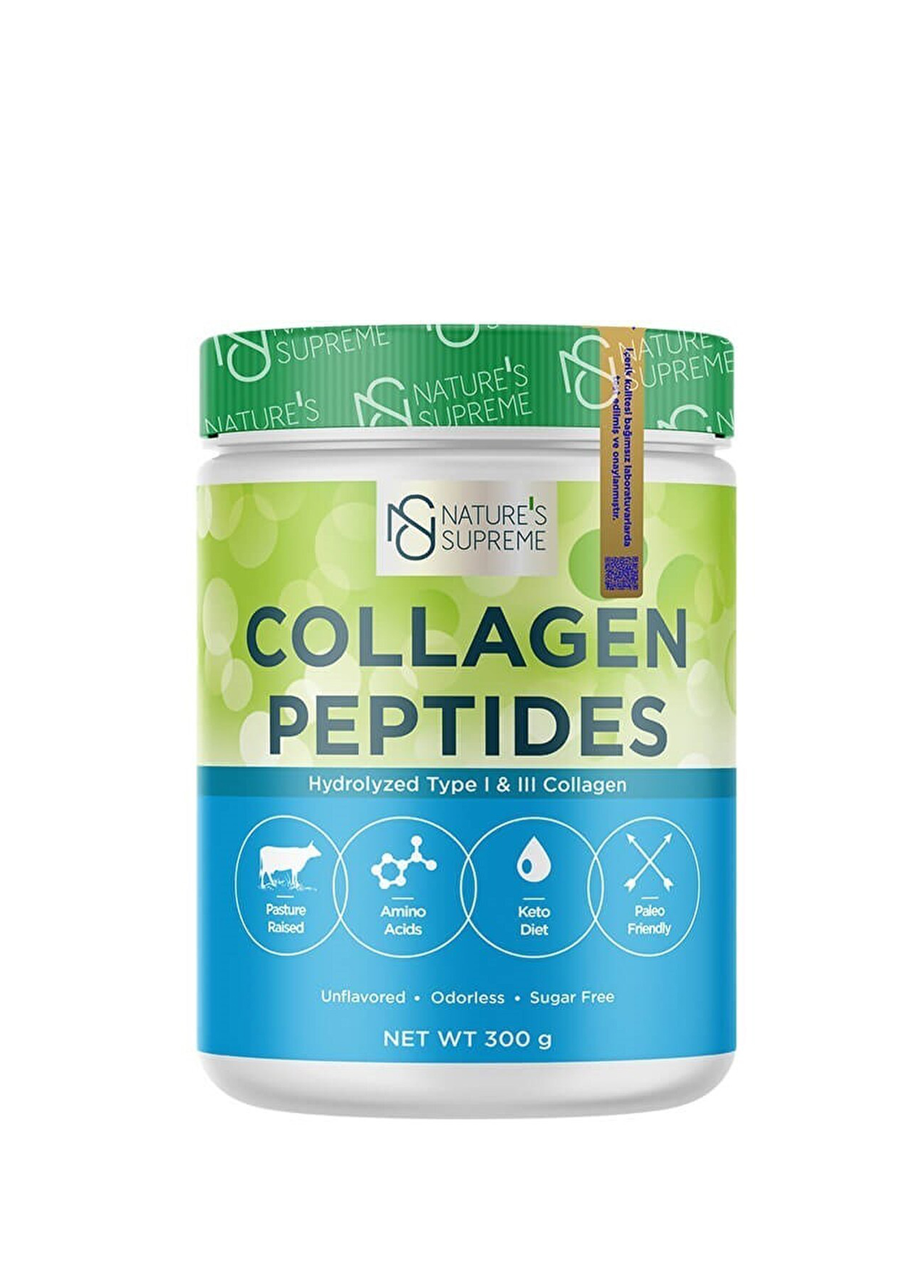 Aromasız Collagen Peptides Powder Takviye Edici Gıda 300 gr