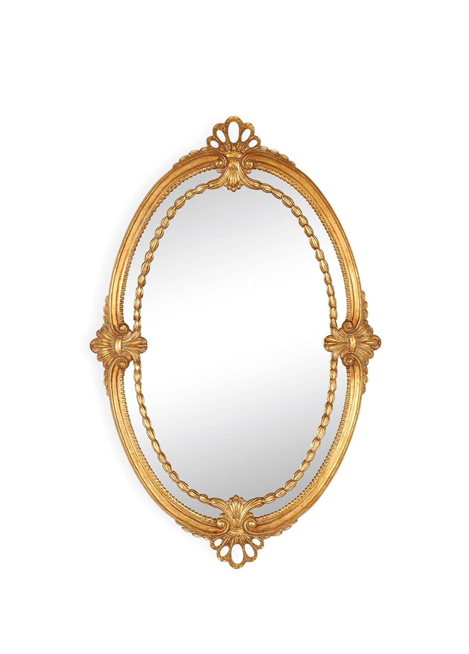 Versailles Antique Gold Ahşap Oval Ayna