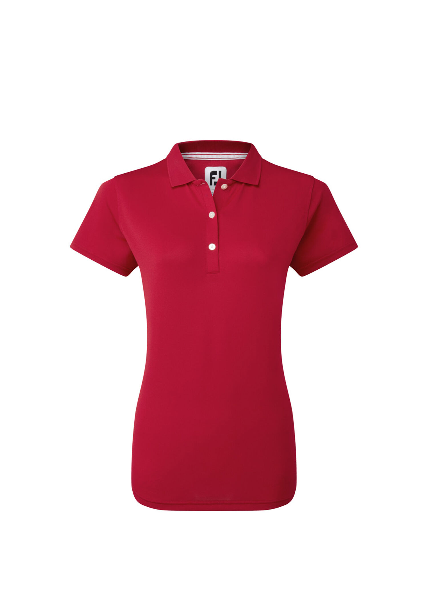 Stretch Pique Solid Kırmızı Kısa Kollu Kadın Golf T-Shirt