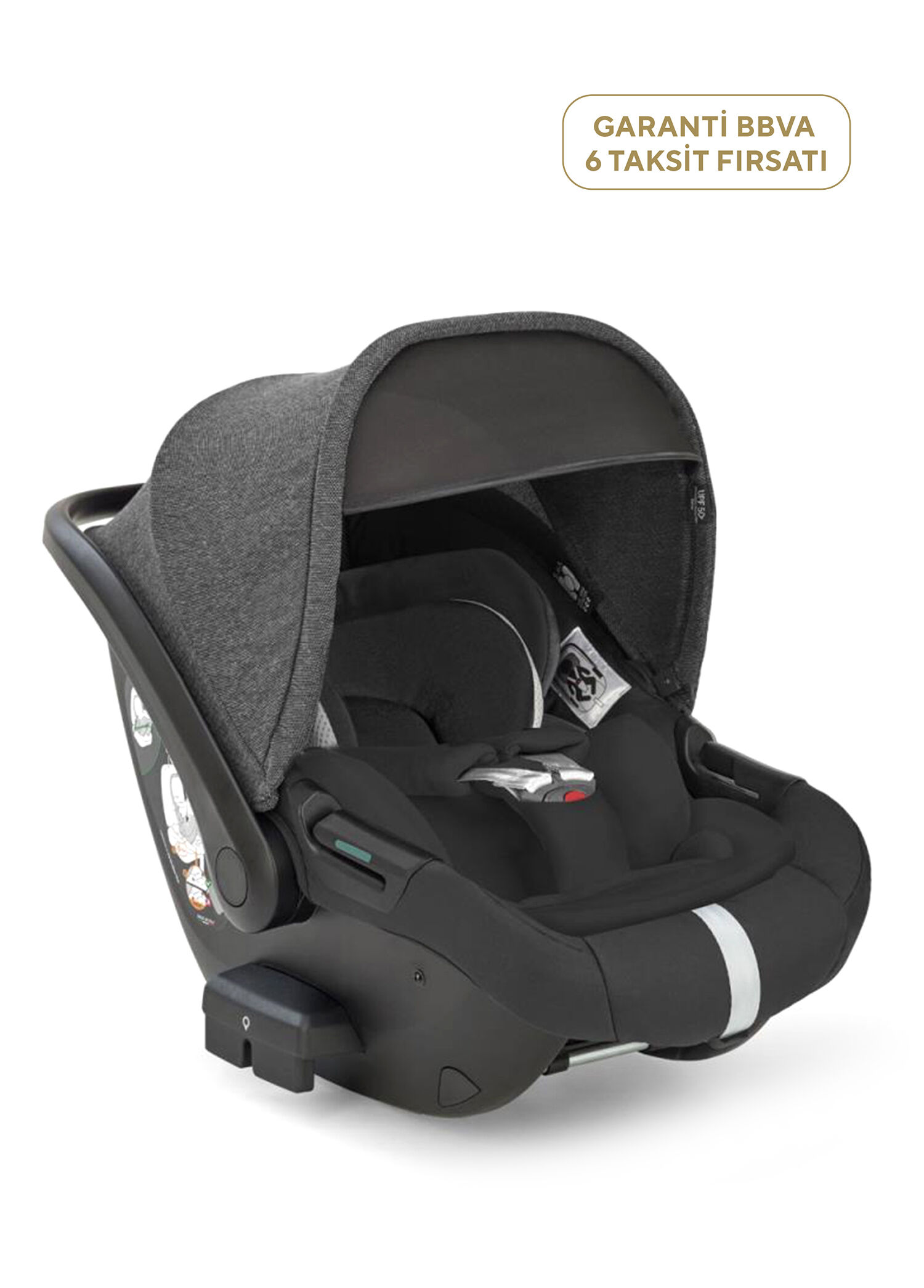 Darwin Infant Recline i-Size Gr 0+ Yatırılabilen 0-13 kg Upper Black Bebek Ana Kucağı ve Oto Koltuğu