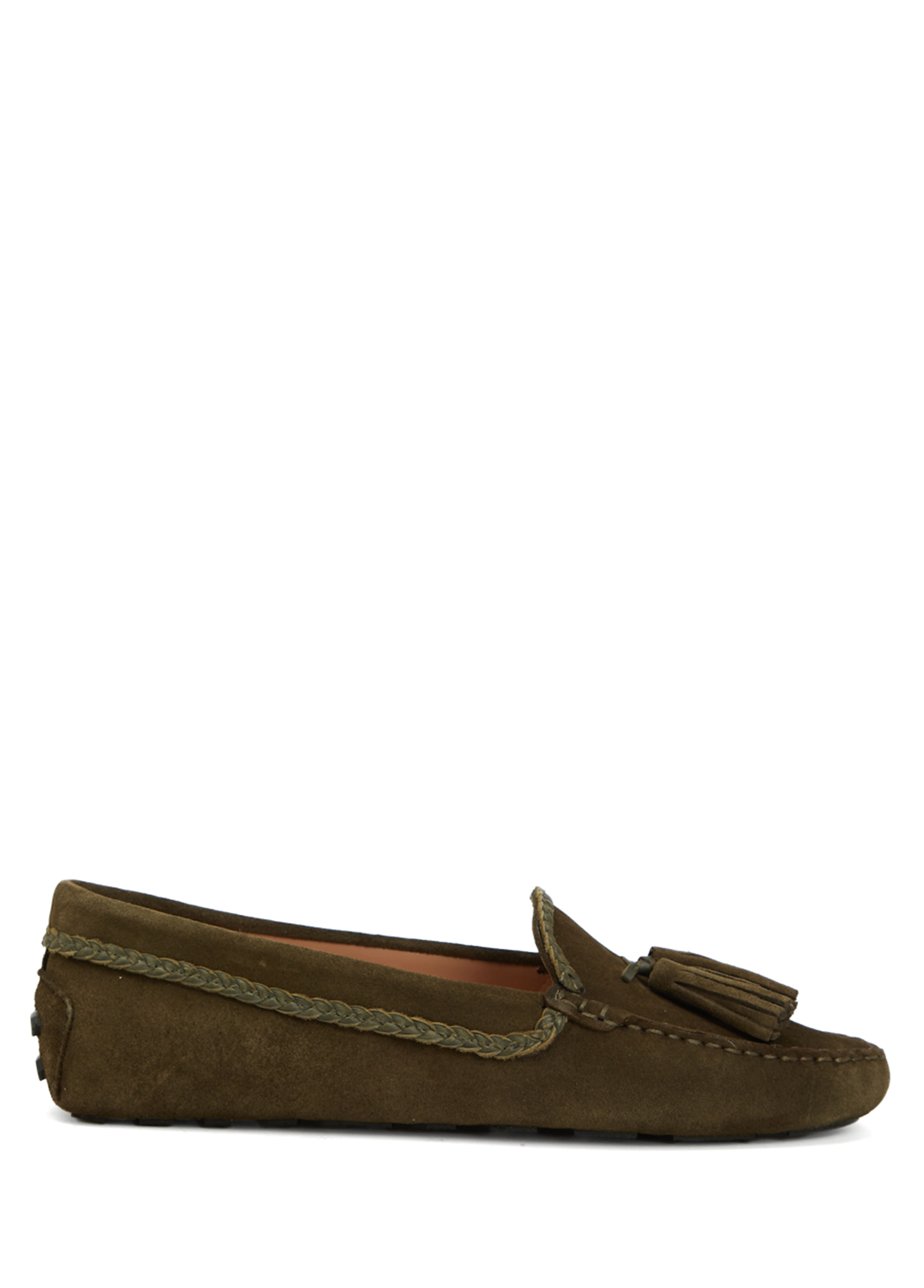 Haki Kadın Deri Loafer