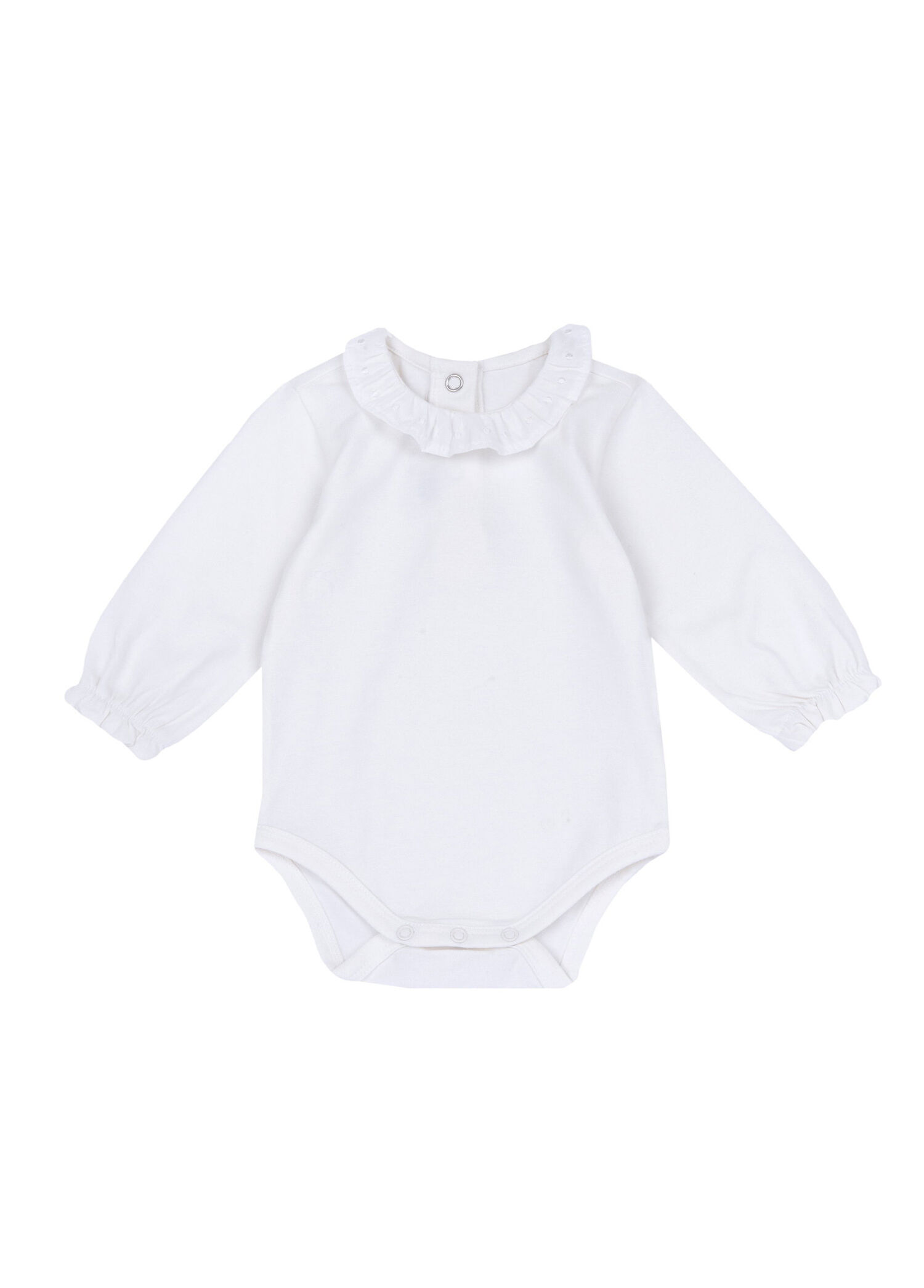 Beyaz Uzun Kollu Unisex Bebek Body