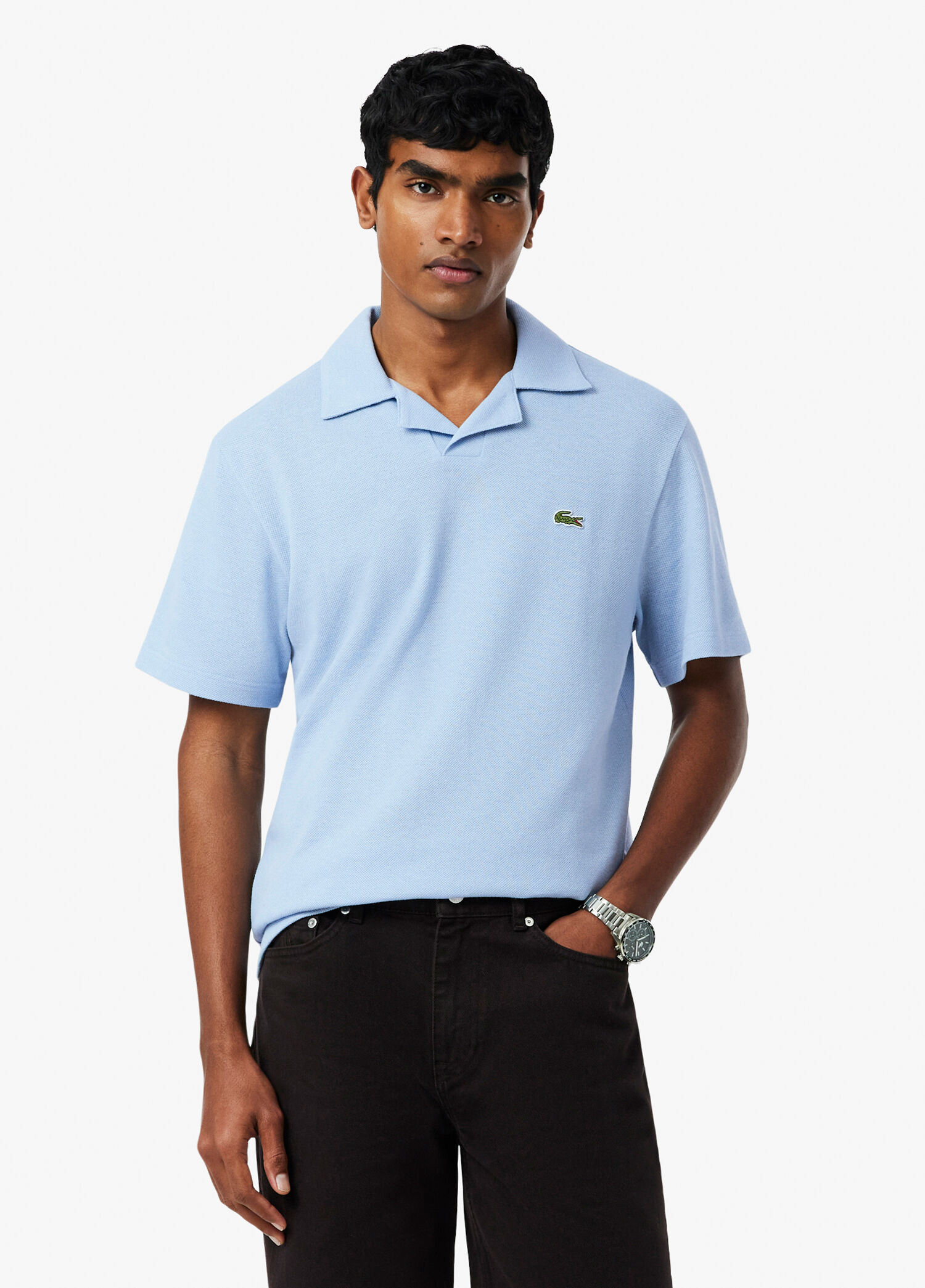 Lacoste Mavi-HBA Erkek Mavi Classic Fit Polo Yaka Kısa Kollu Erkek