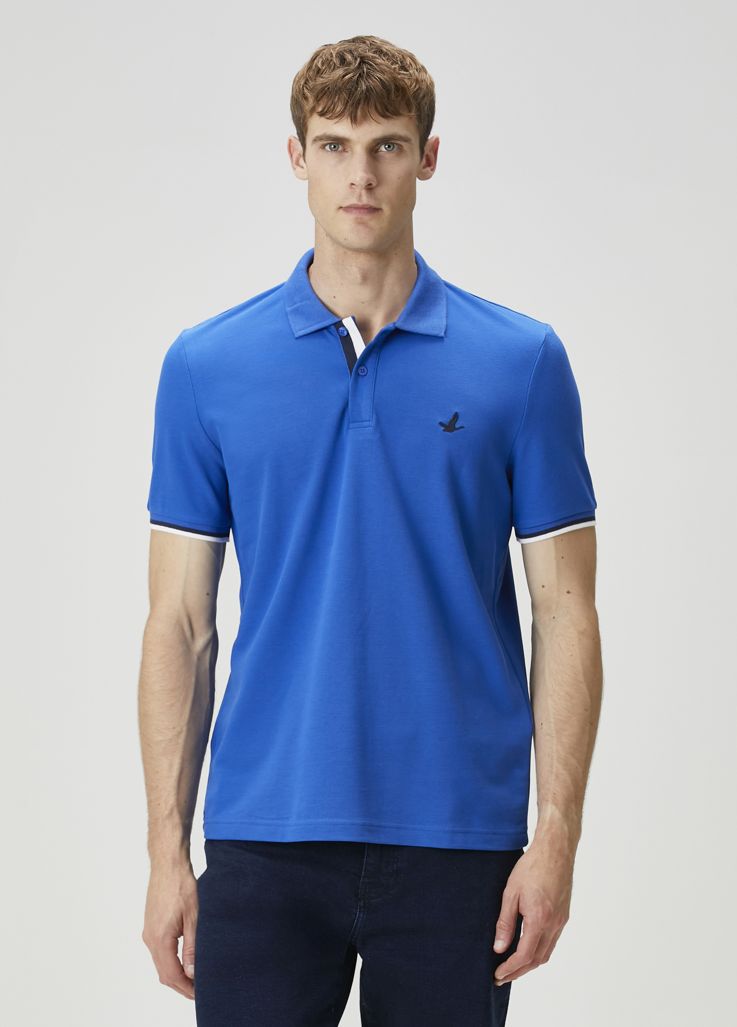 Saks Lacivert Polo Yaka T-shirt