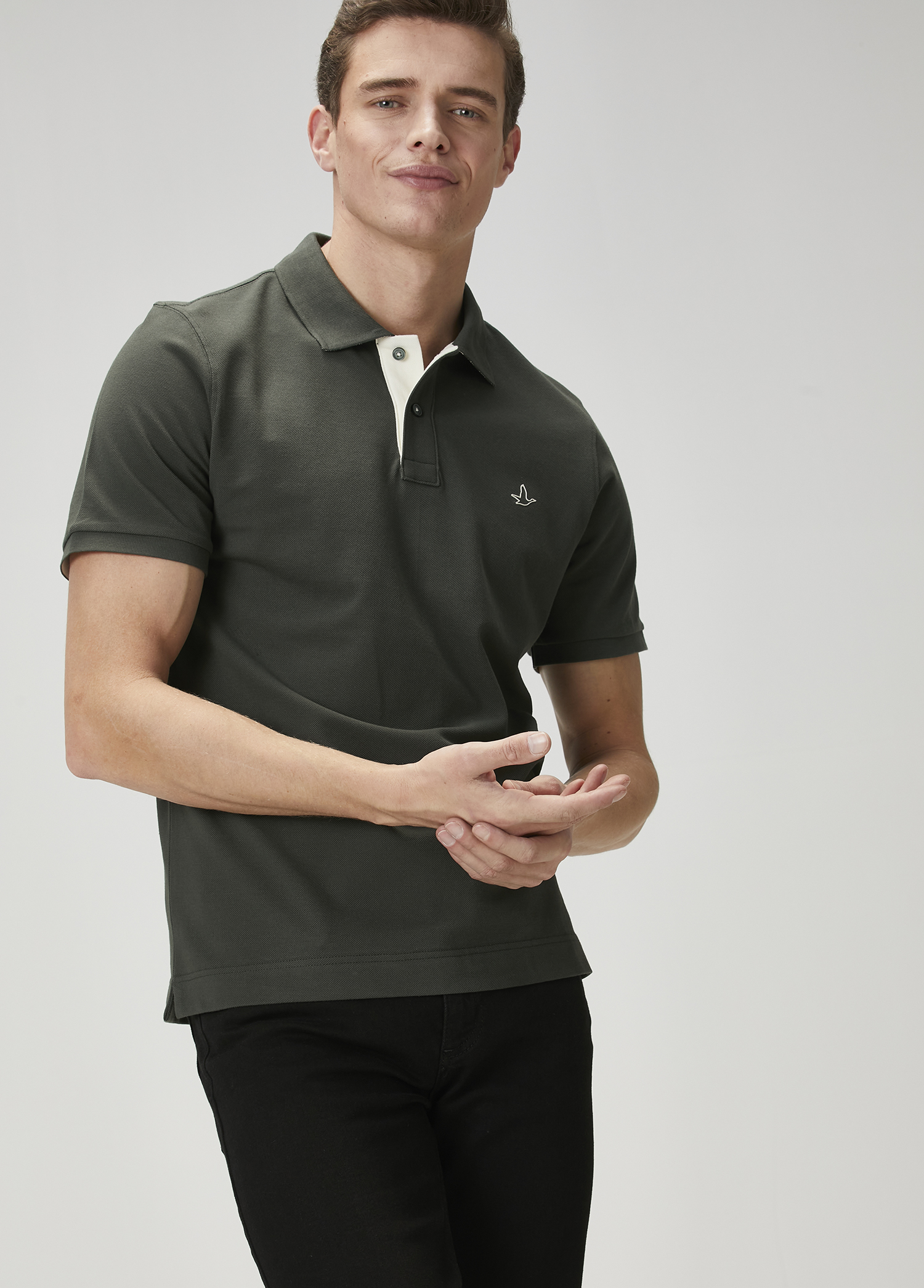 Comfort Fit Haki Polo Yaka T-shirt_4