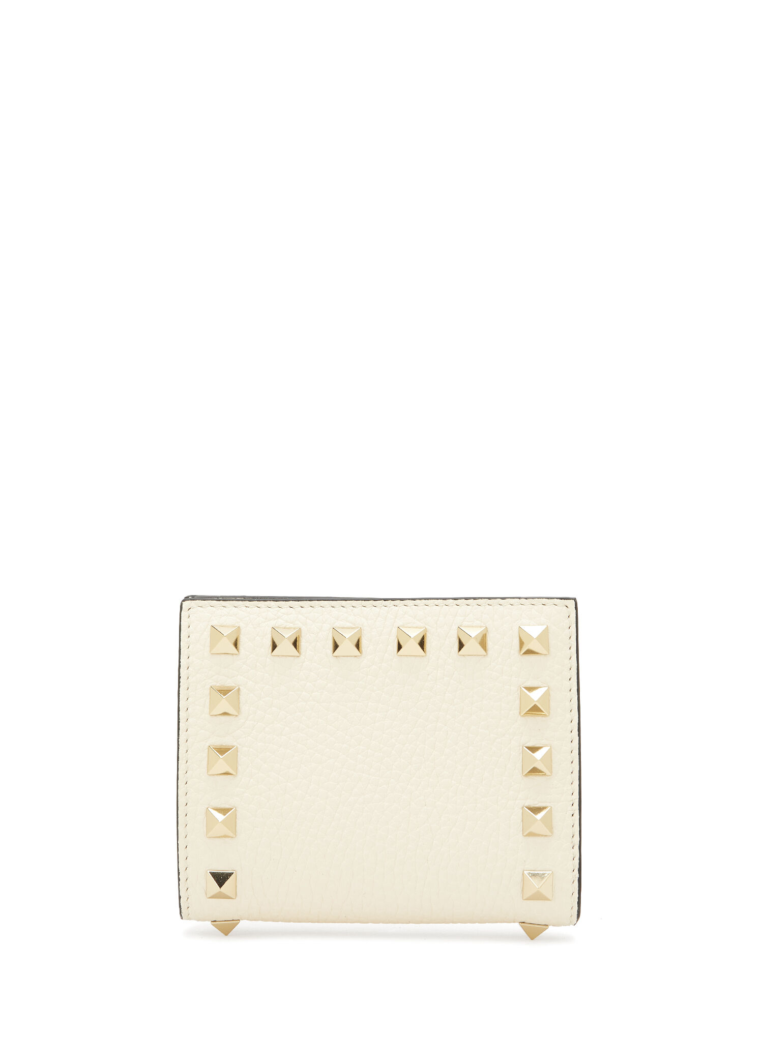 Rockstud Krem Kadın Deri Cüzdan
