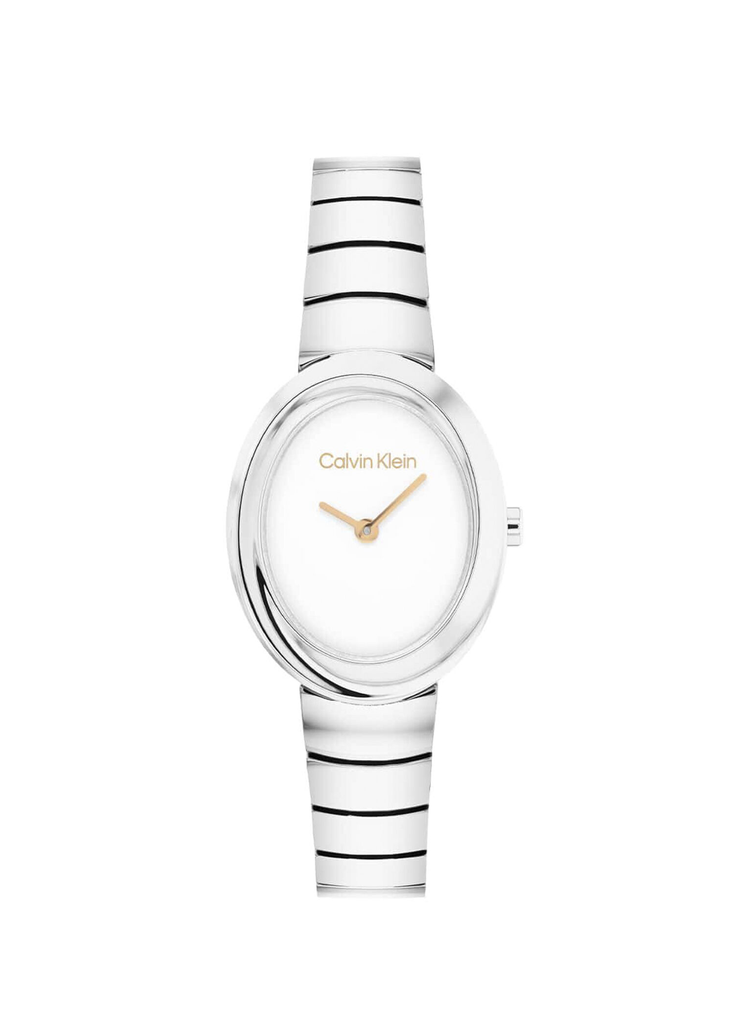 CK25100149 Twisted Bezel Metalik Gri Çelik Kadın Kol Saati