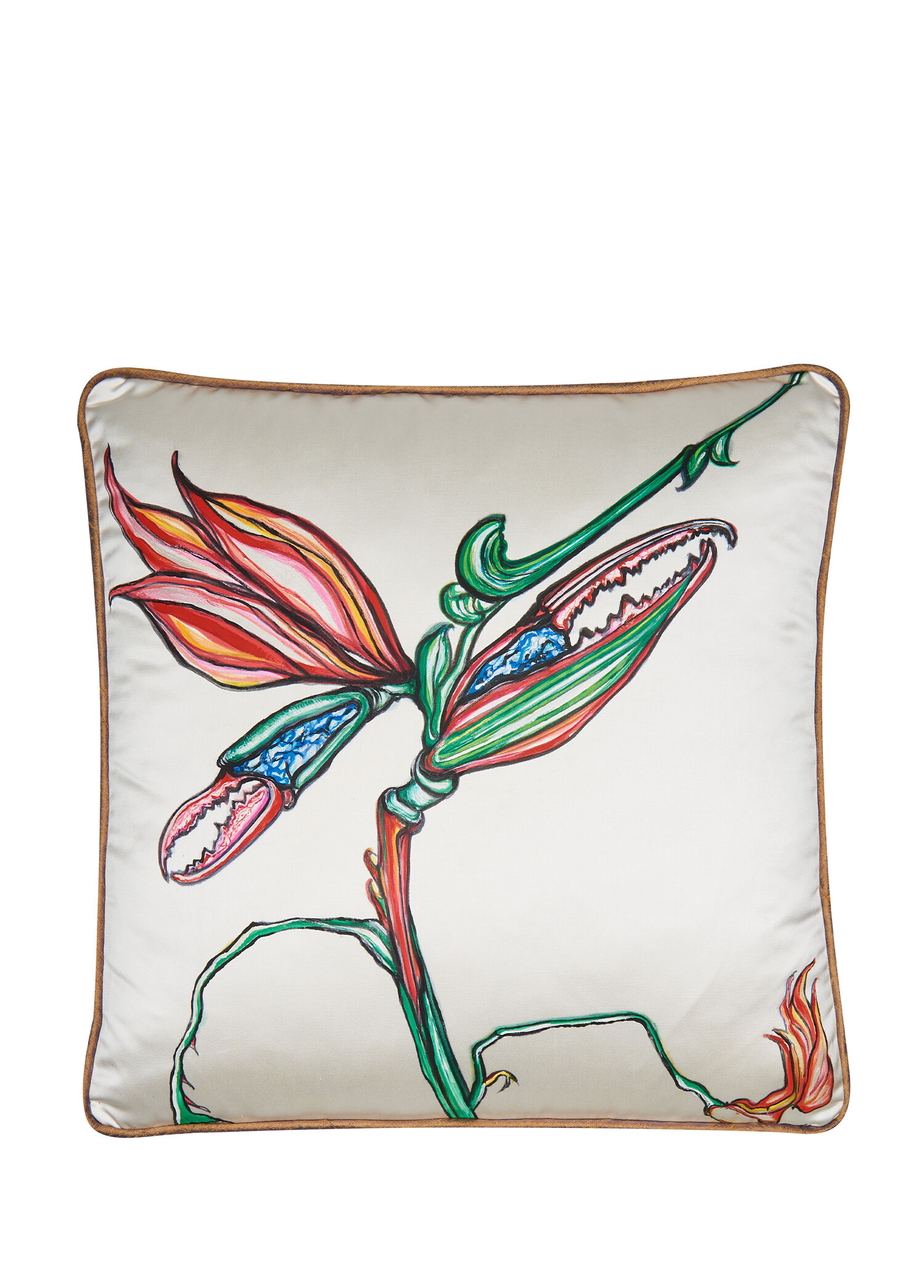 Starliçe İpek Üzerine El Boyaması Kırlent 45 x 45 cm