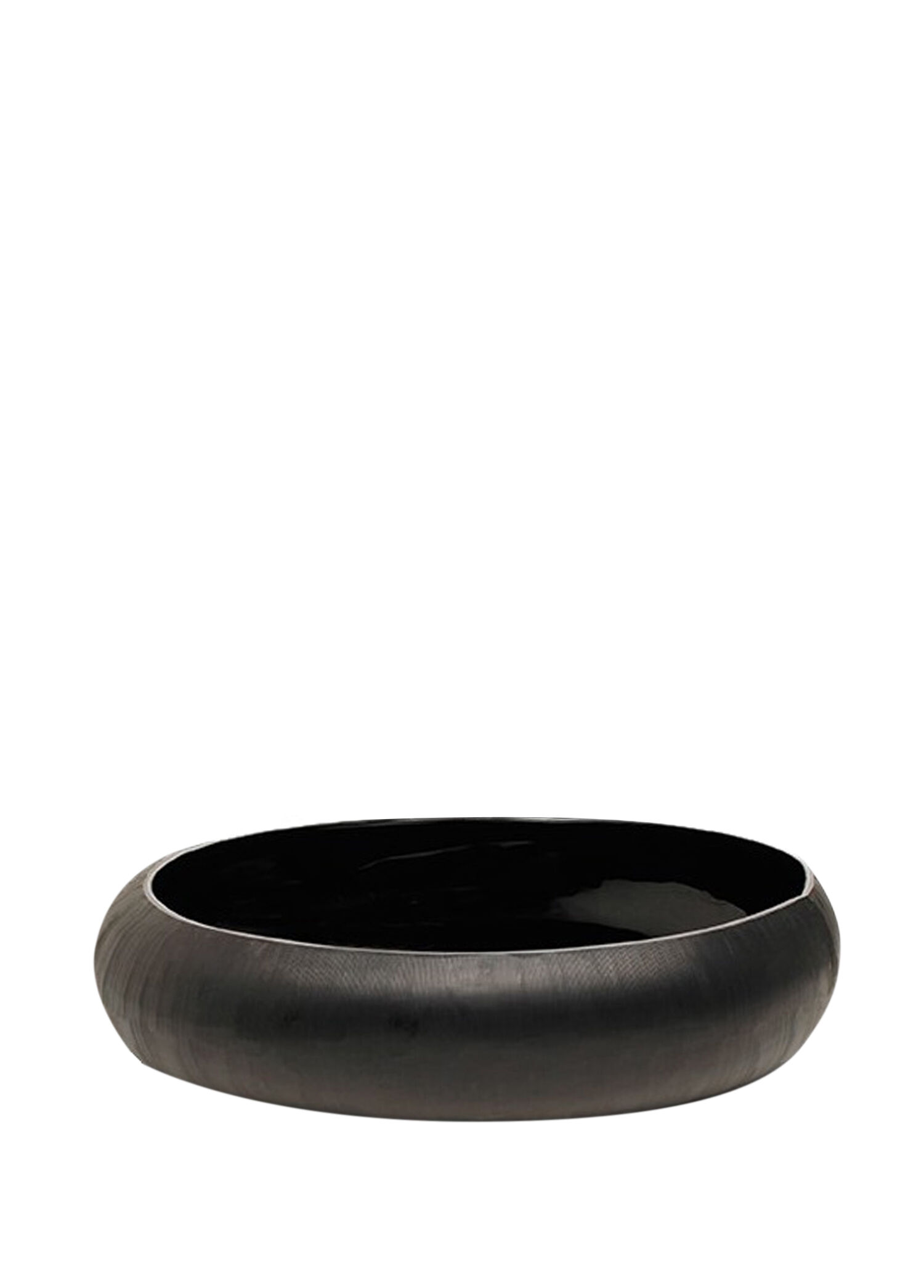 Gobi Bowl Black Cam Dekoratif Obje