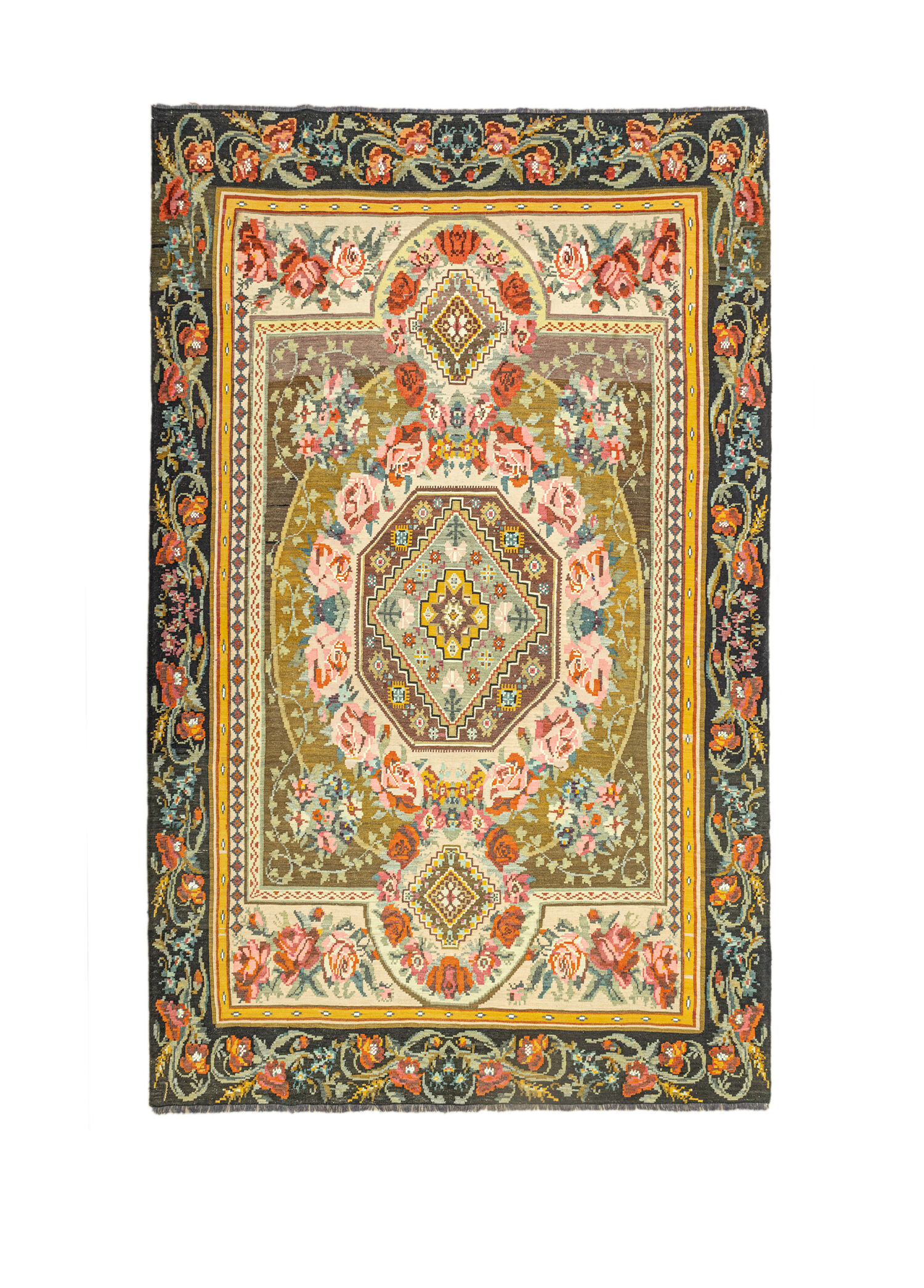 Liber Geometrik Tasarımlı Karabağ Kilim 233x355 cm