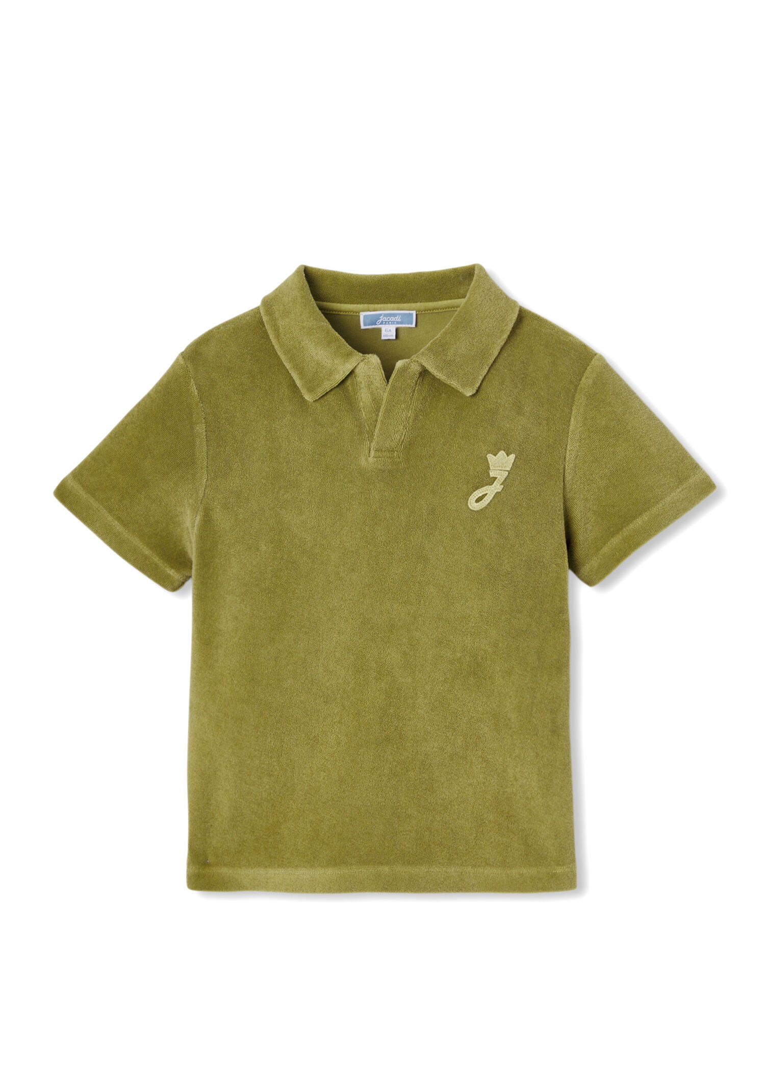 Yeşil Havlu Kumaş Polo Yaka Kısa Kollu Erkek Çocuk T-shirt