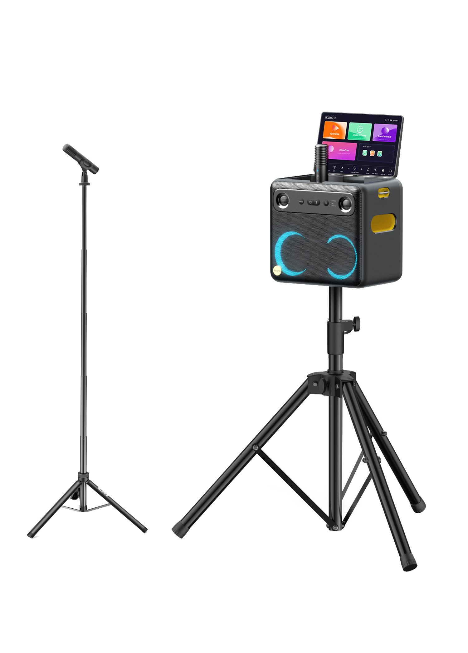 Partybox Hoparlör ve Mikrofon Standlı Break X2 600W Karaoke Bluetooth Hoparlör Seti