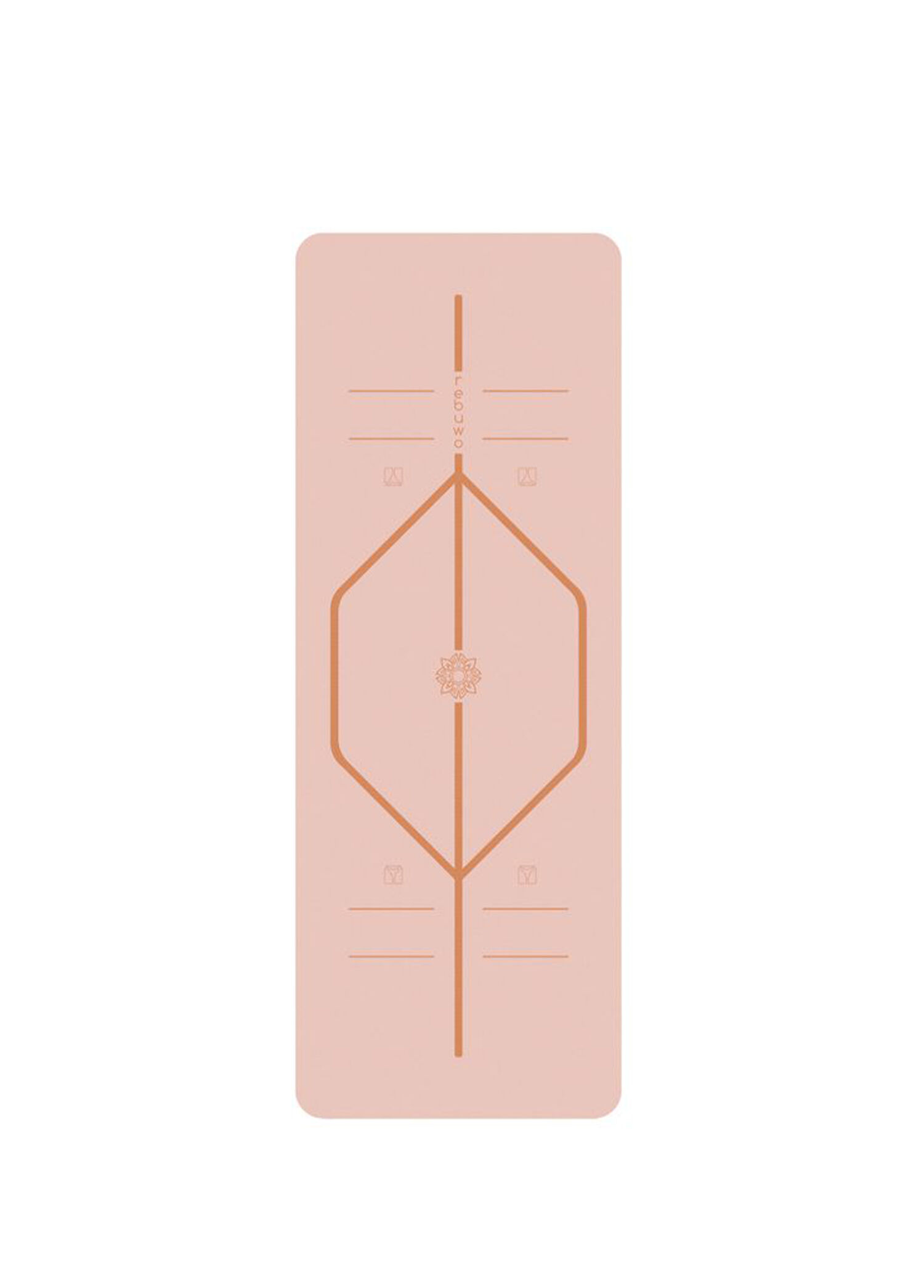 Soft Pembe Hizalamalı Kaydırmaz Doğal Kauçuk Yoga ve Pilates Matı 5mm