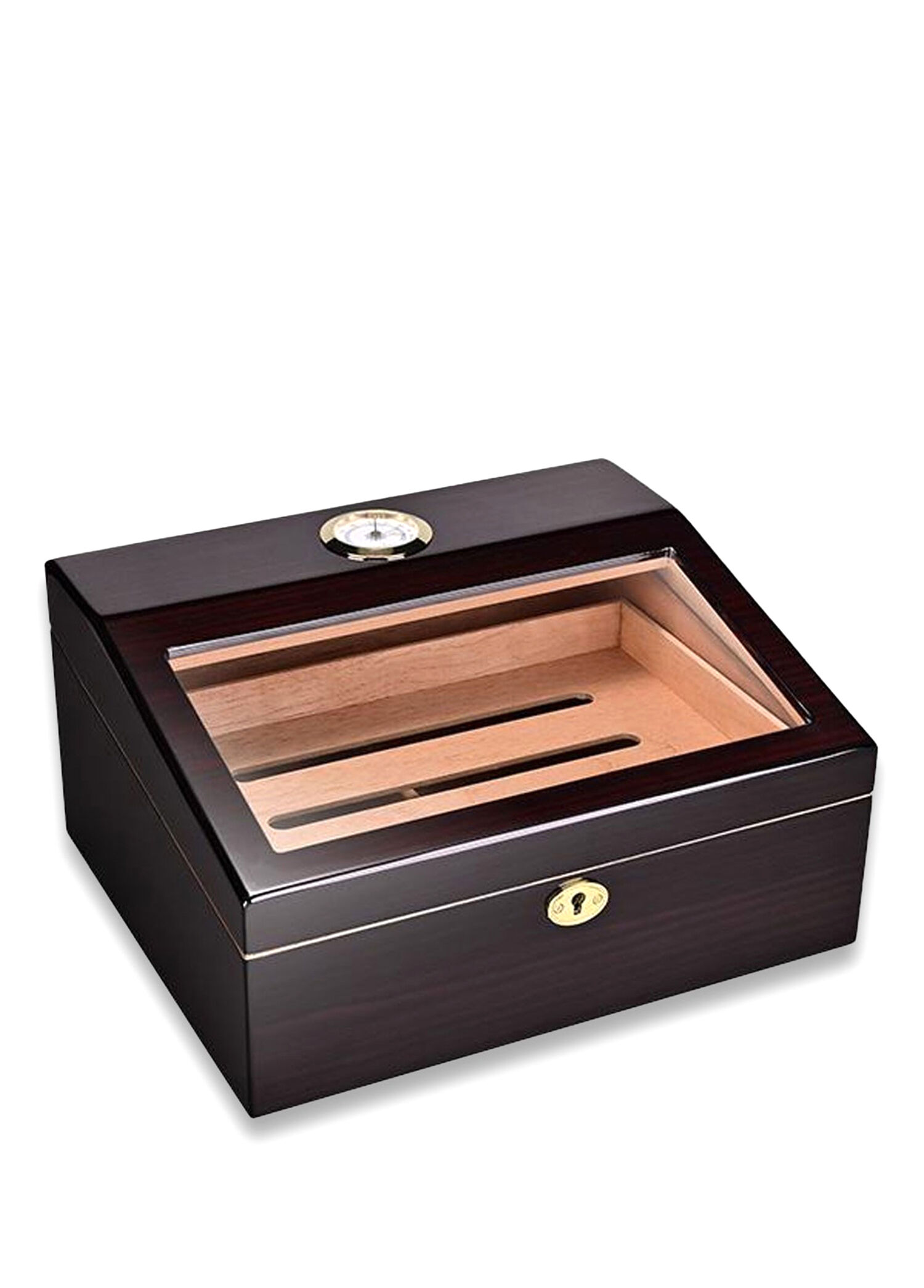Sedir Ağacı Camlı Humidor Maun 40's Puro Kutusu
