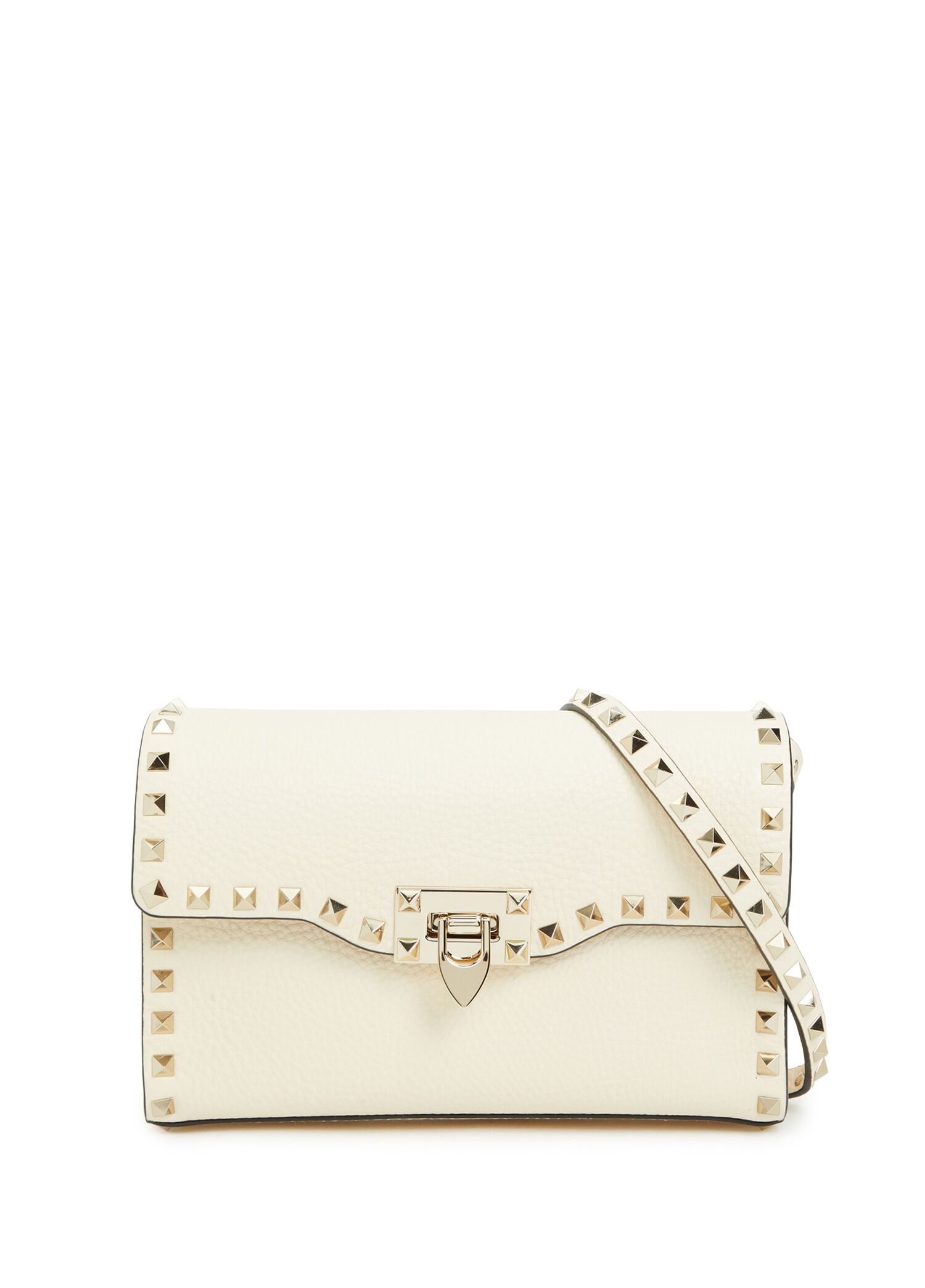 Rockstud Small Ekru Kadın Deri Omuz Çantası