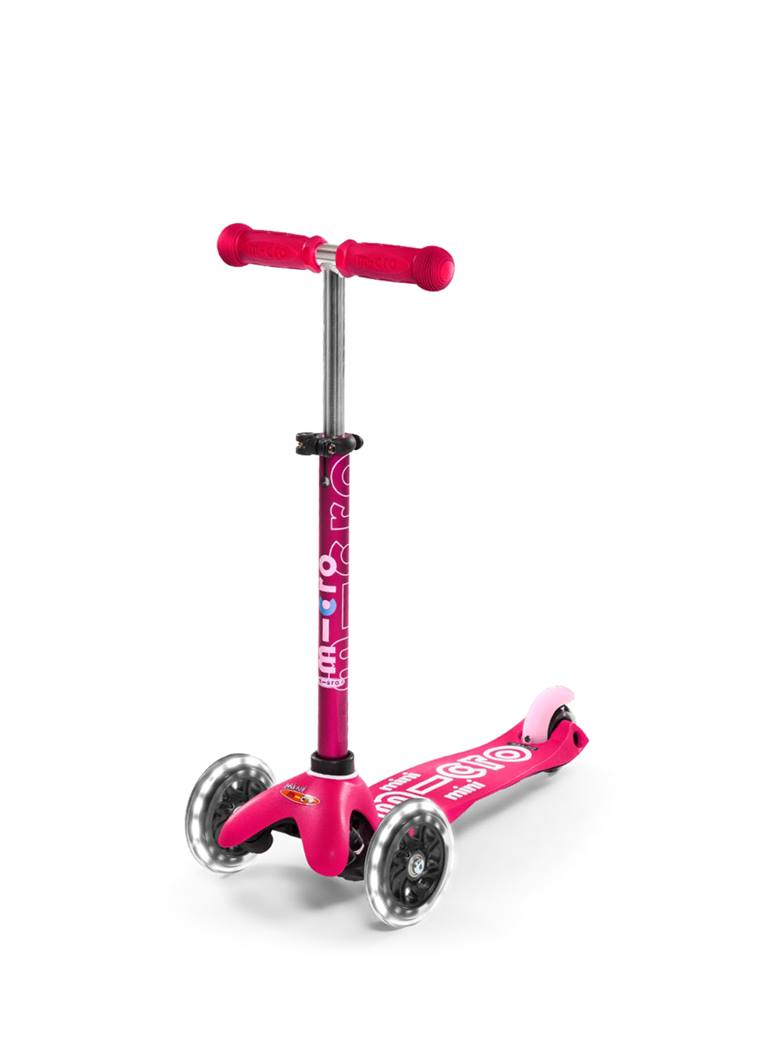 Mini Deluxe Pink LED 3 Tekerlekli Scooter