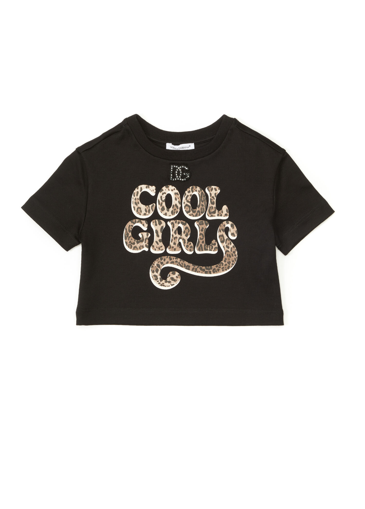 Siyah Yazı Baskılı Kız Çocuk T-shirt
