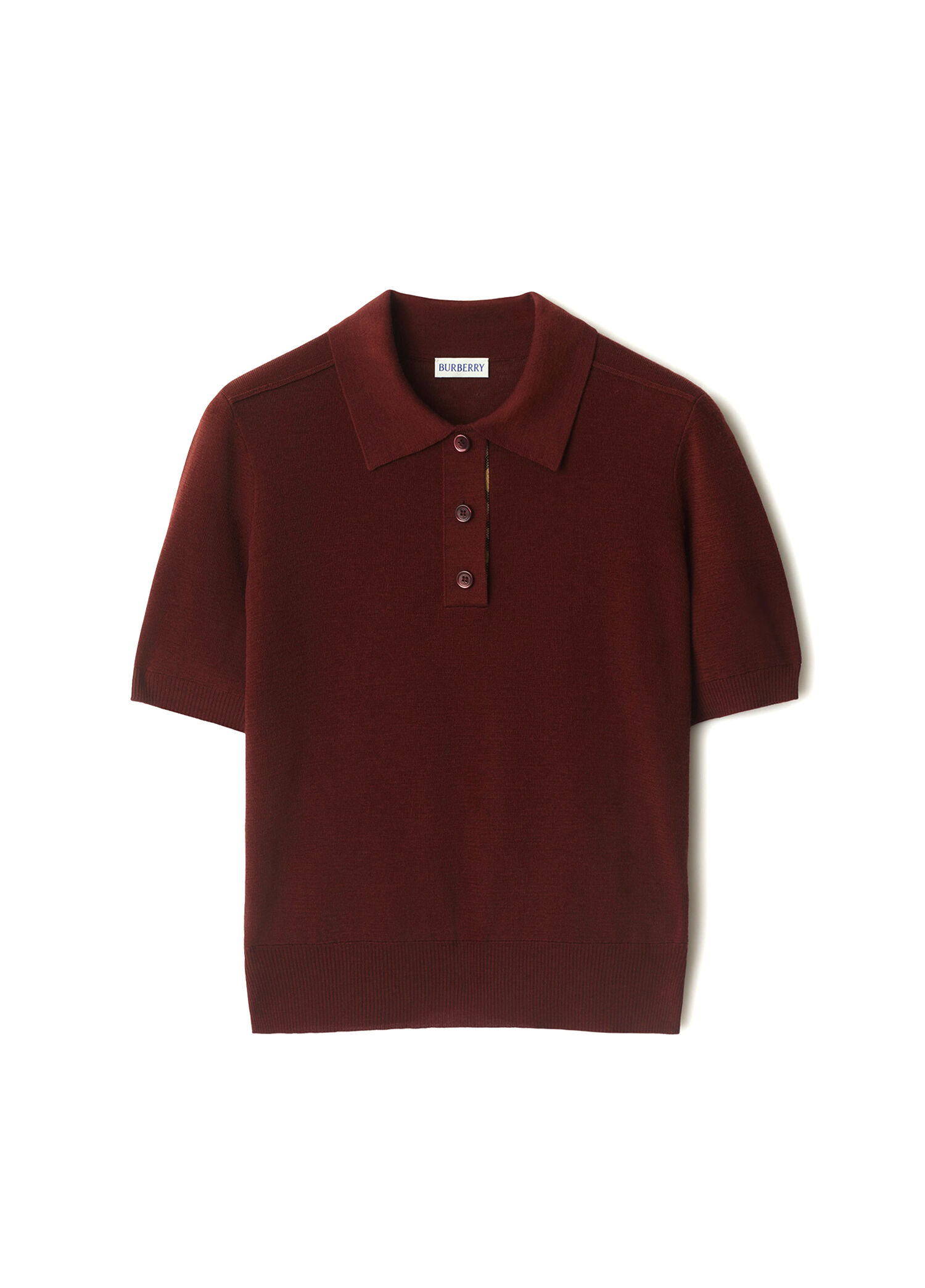 Wool Bordo Kısa Kollu Kadın Triko Kazak